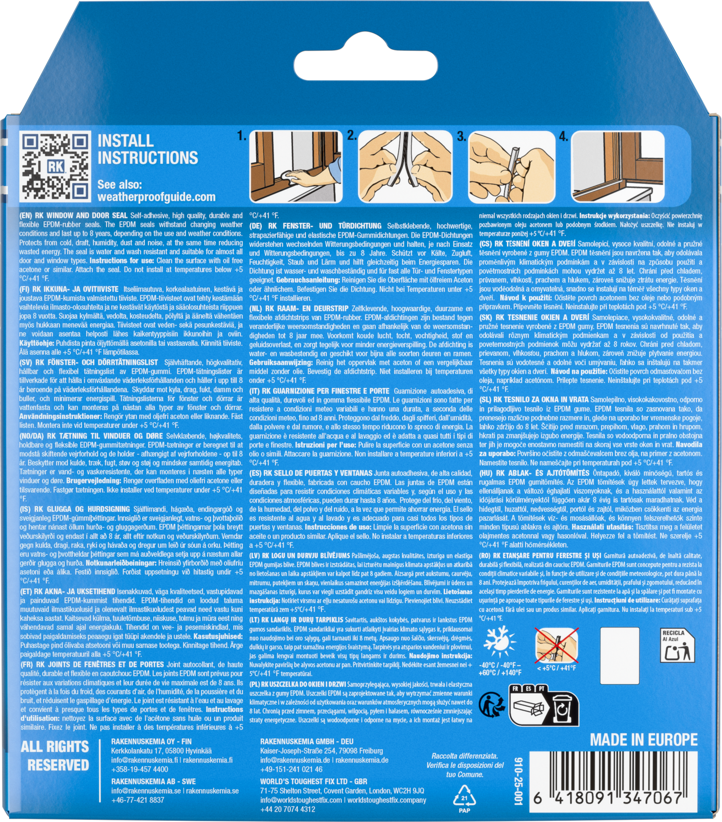 Ikkuna- ja ovitiiviste RK D-profiili valkoinen 6m