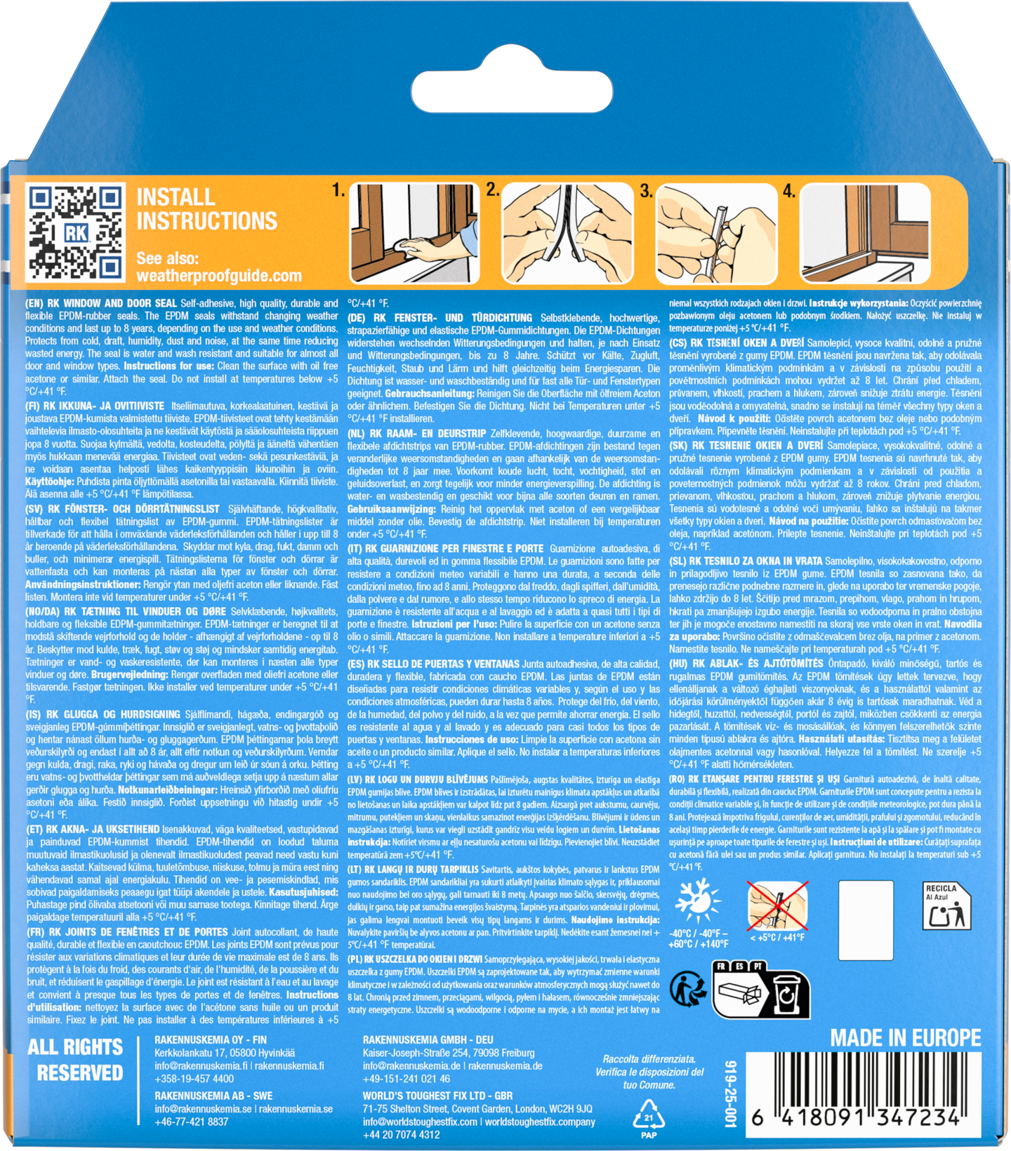 Ikkuna- ja ovitiiviste RK P-profiili ruskea 6m