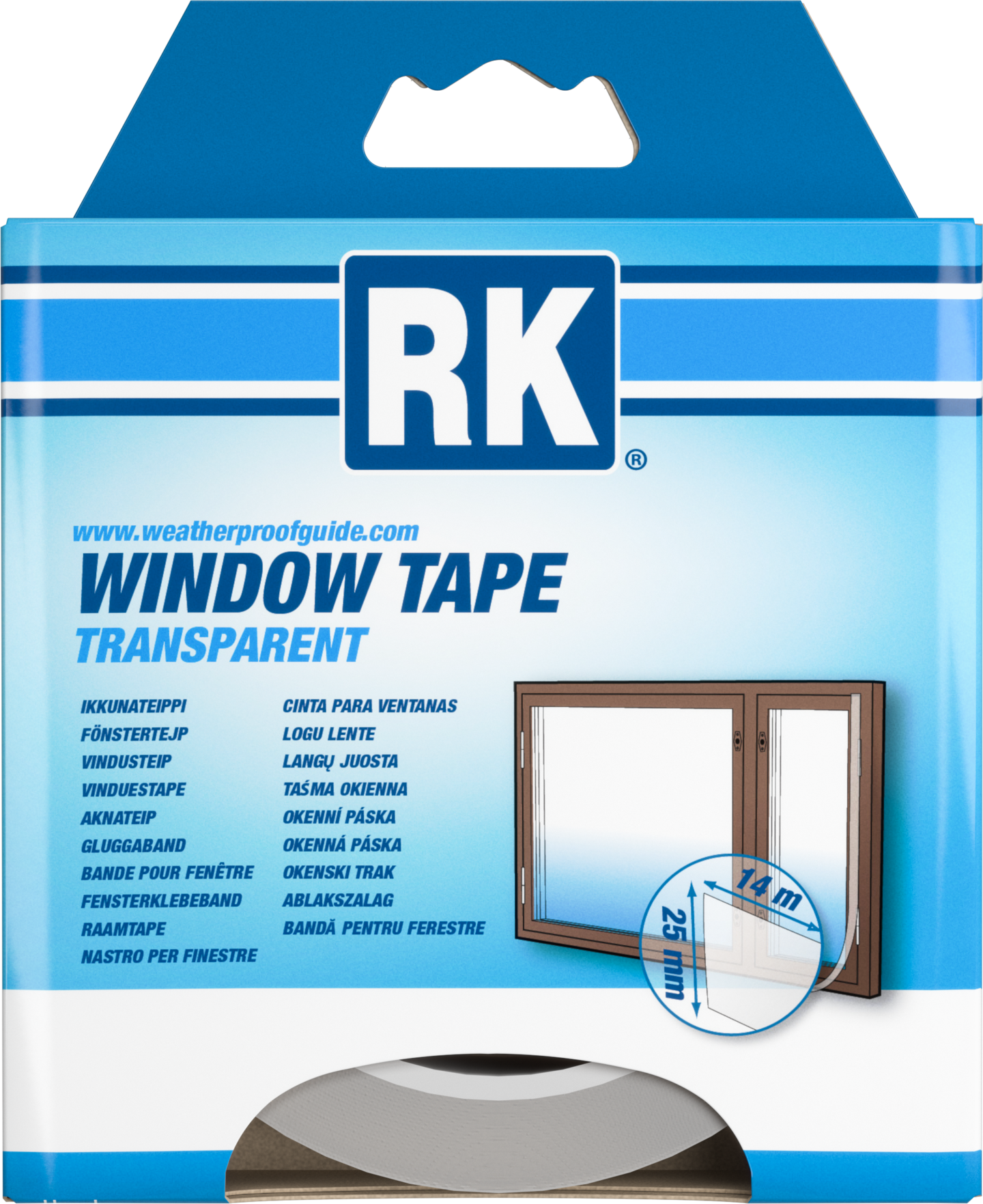 Ikkunateippi RK  25mmx14m kirkas