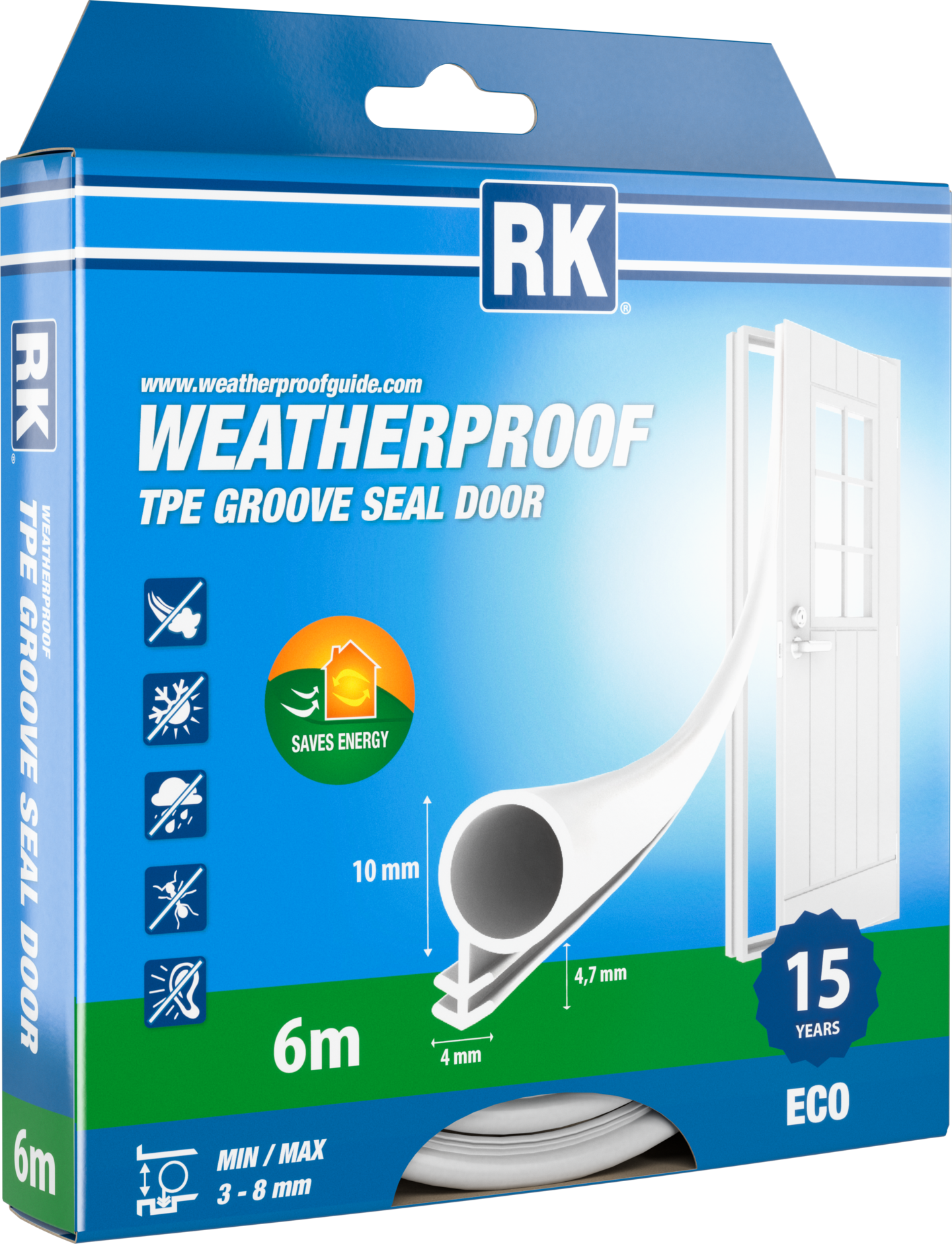 Uratiiviste RK ovi valkoinen 10mmx6m