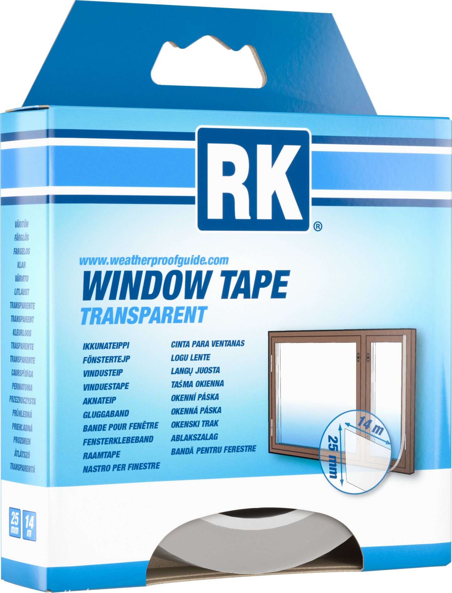 Ikkunateippi RK  25mmx14m kirkas