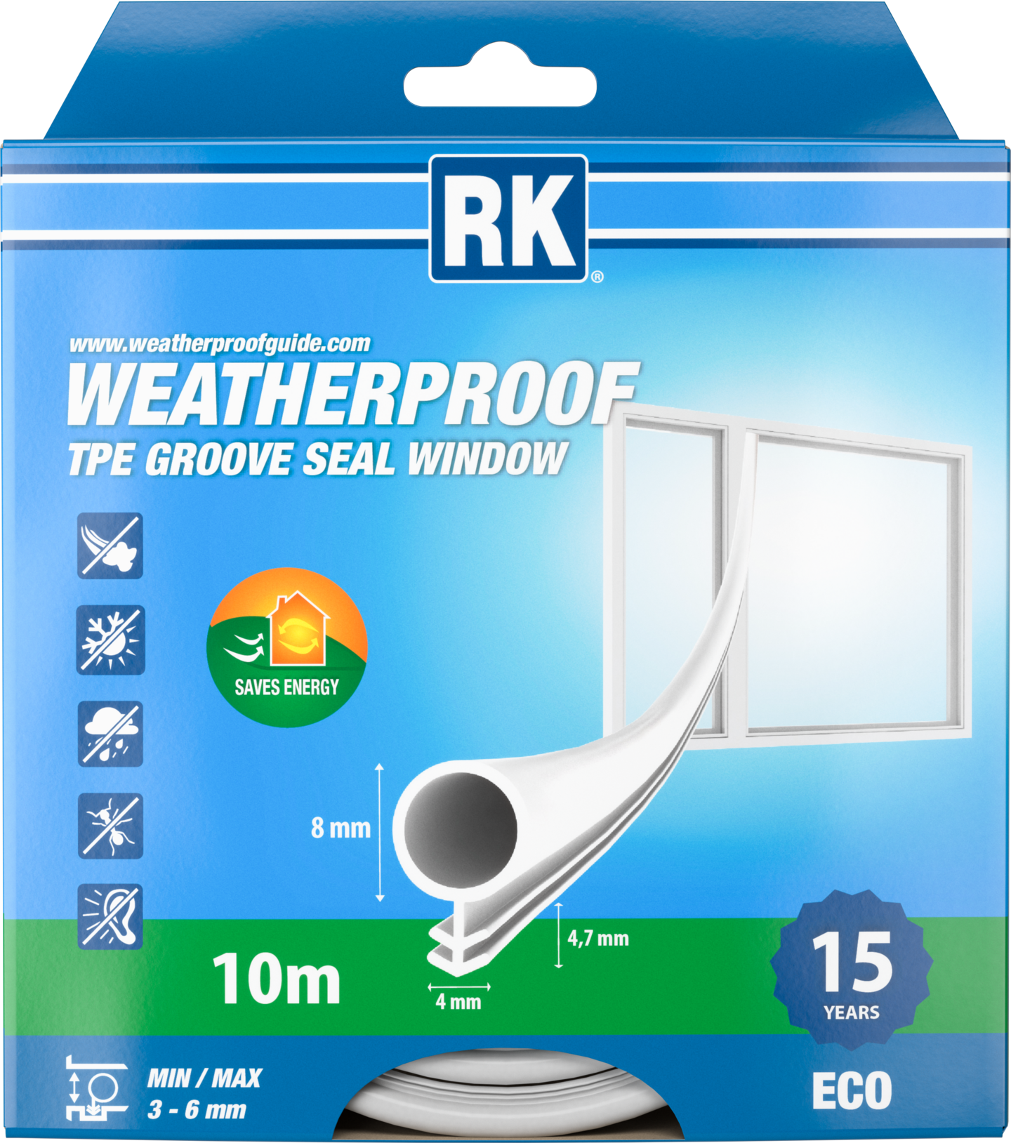 Uratiiviste RK ikkuna valkoinen 8mmx10m