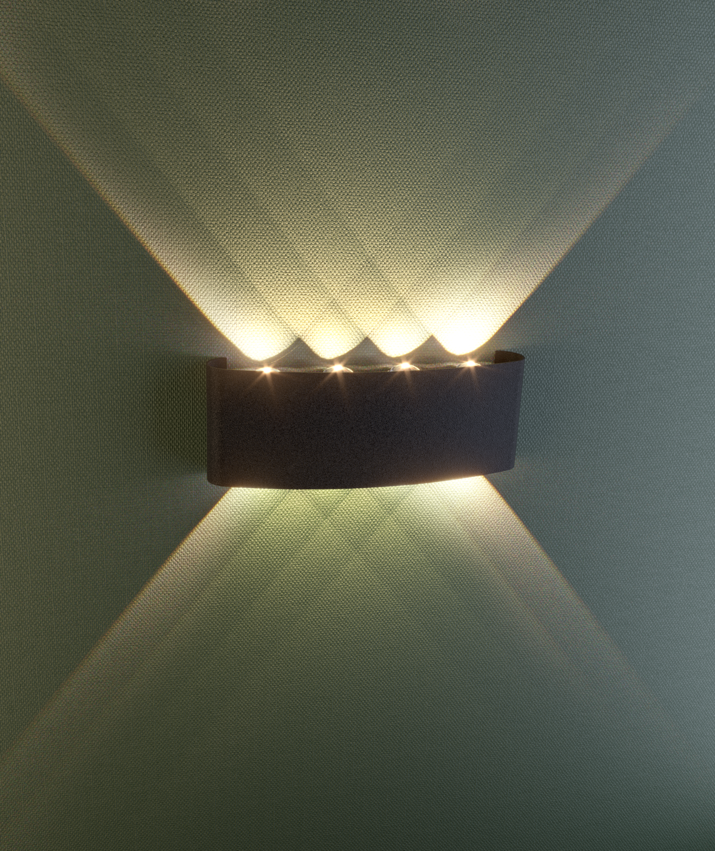 Ulkoseinävalaisin EGLO Cosolenzo-E 8x8W Led 3000K 8x800lm IP44 musta