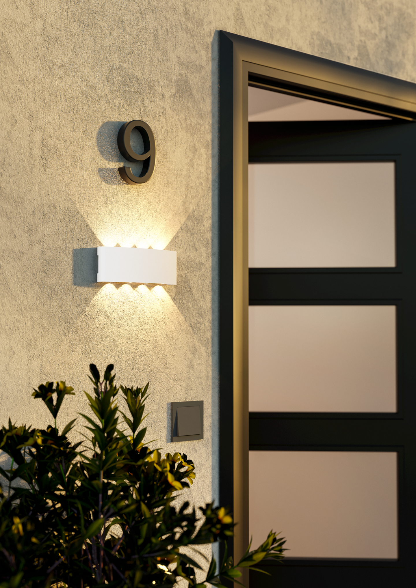 Ulkoseinävalaisin EGLO Cosolenzo-E 8x8W Led 3000K 8x800lm IP44 valkoinen