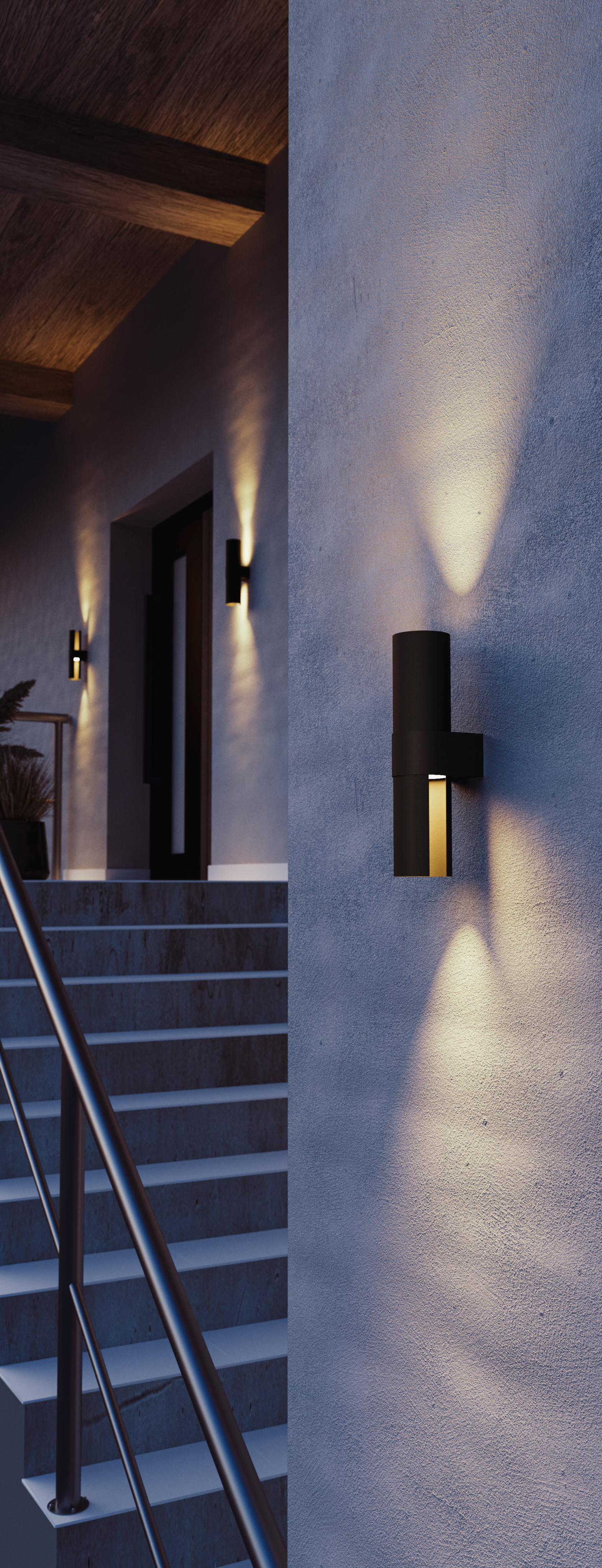 Ulkoseinävalaisin EGLO Montelauro 7W Led CCT 800lm IP65 musta