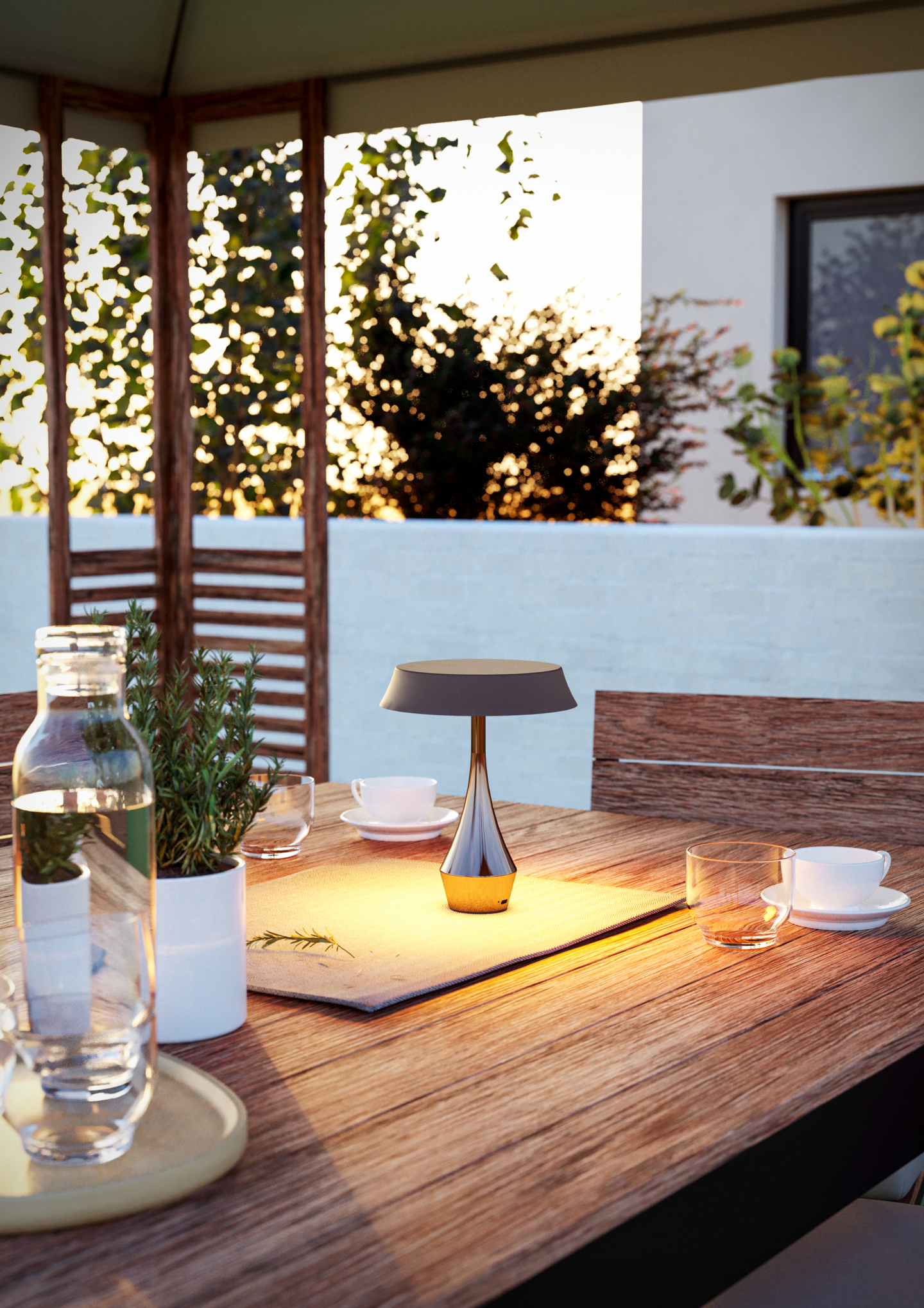 Ulkopöytävalaisin EGLO Turcio usb-lataus 5W Led 310lm IP44 tumma pronssi