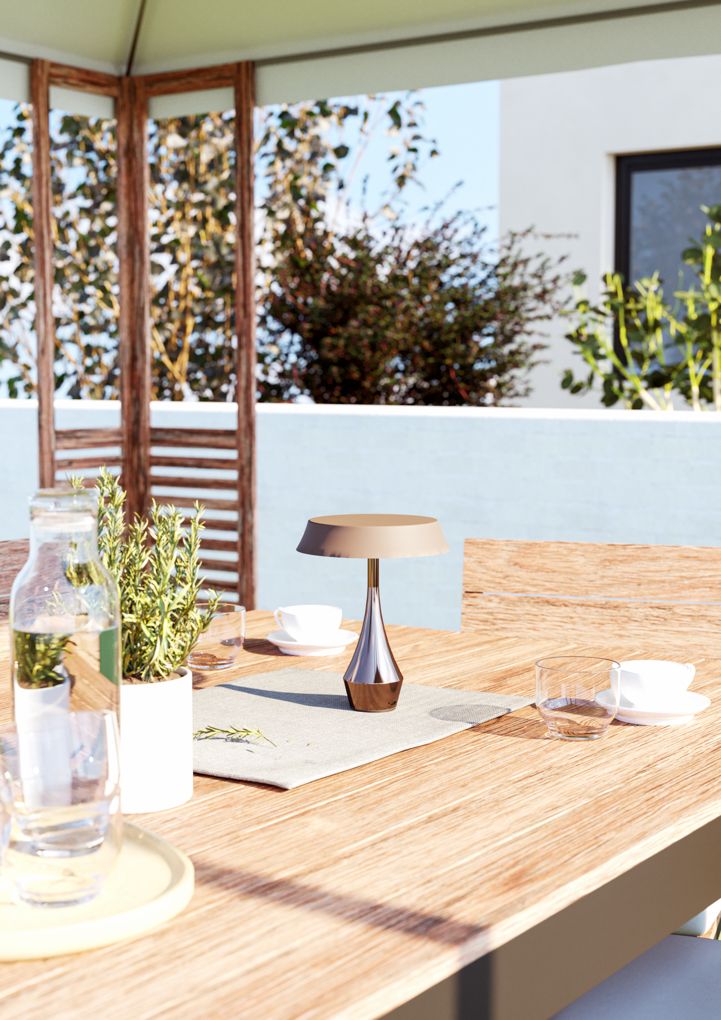 Ulkopöytävalaisin EGLO Turcio usb-lataus 5W Led 310lm IP44 tumma pronssi