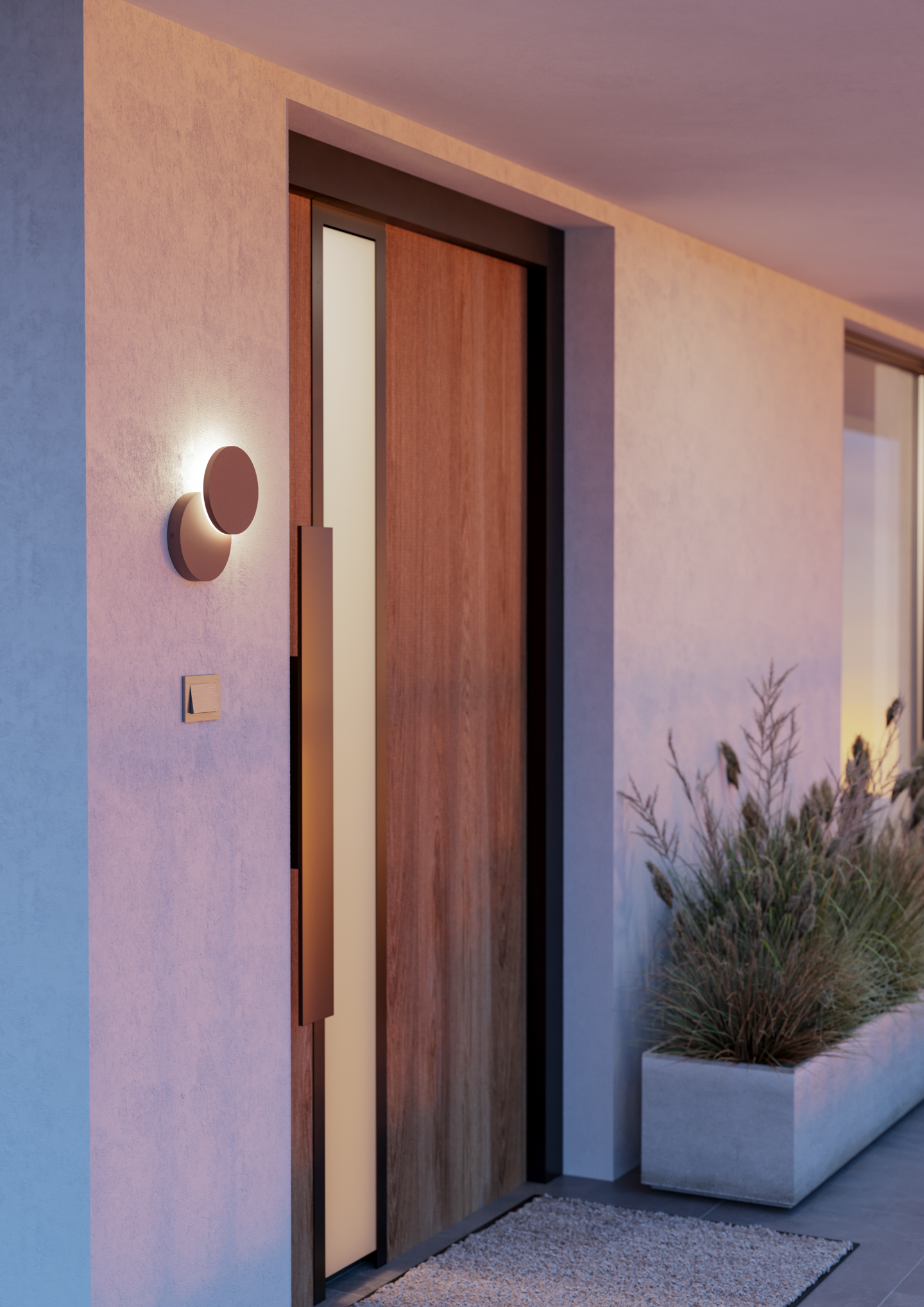 Ulkoseinävalaisin EGLO Pedersano 8W Led CCT 800lm IP44 ympyrä ruskea