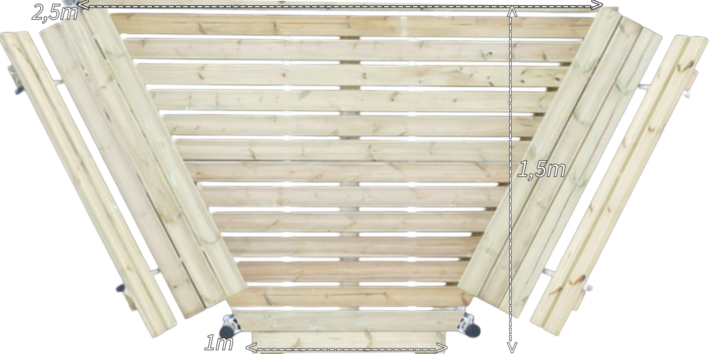 Vinolevike Komia laituriin penkeillä