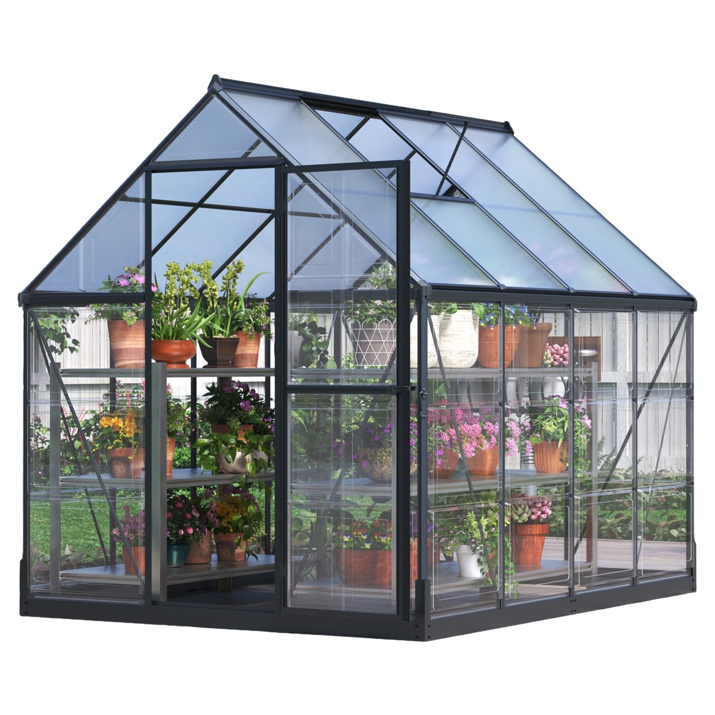 Kasvihuone Goodiy 4,4m² musta runko