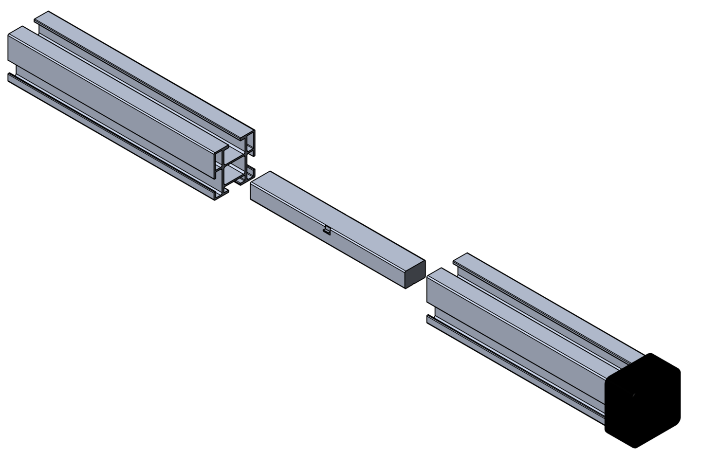PV-kattokiinnike Orima Easy Rail liitospala 40x40mm