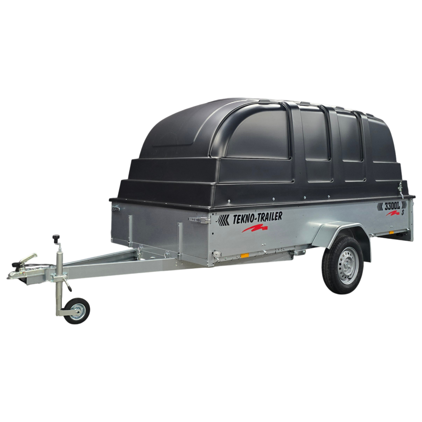 Peräkärry Tekno-Trailer 3300L-S 1,05m musta kuomu