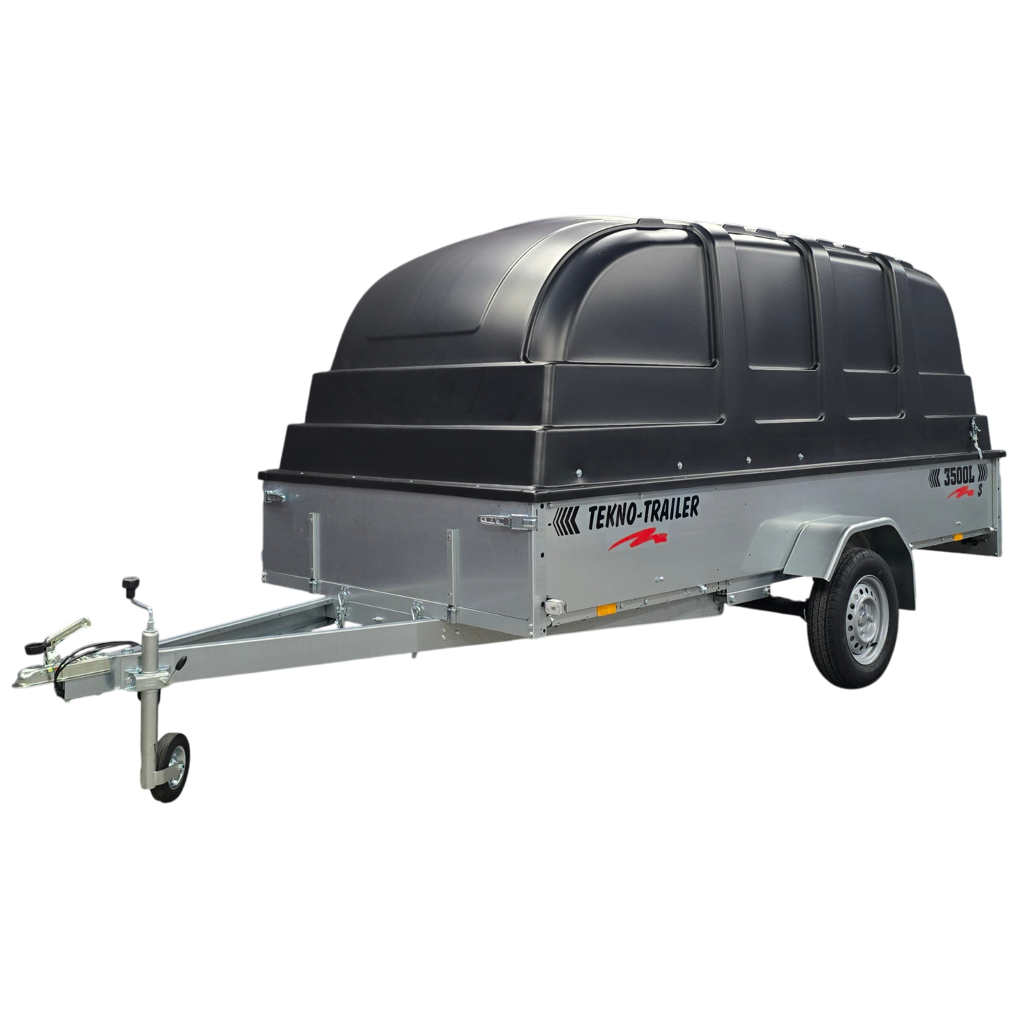 Peräkärry Tekno-Trailer 3500L-S 1,05m musta kuomu