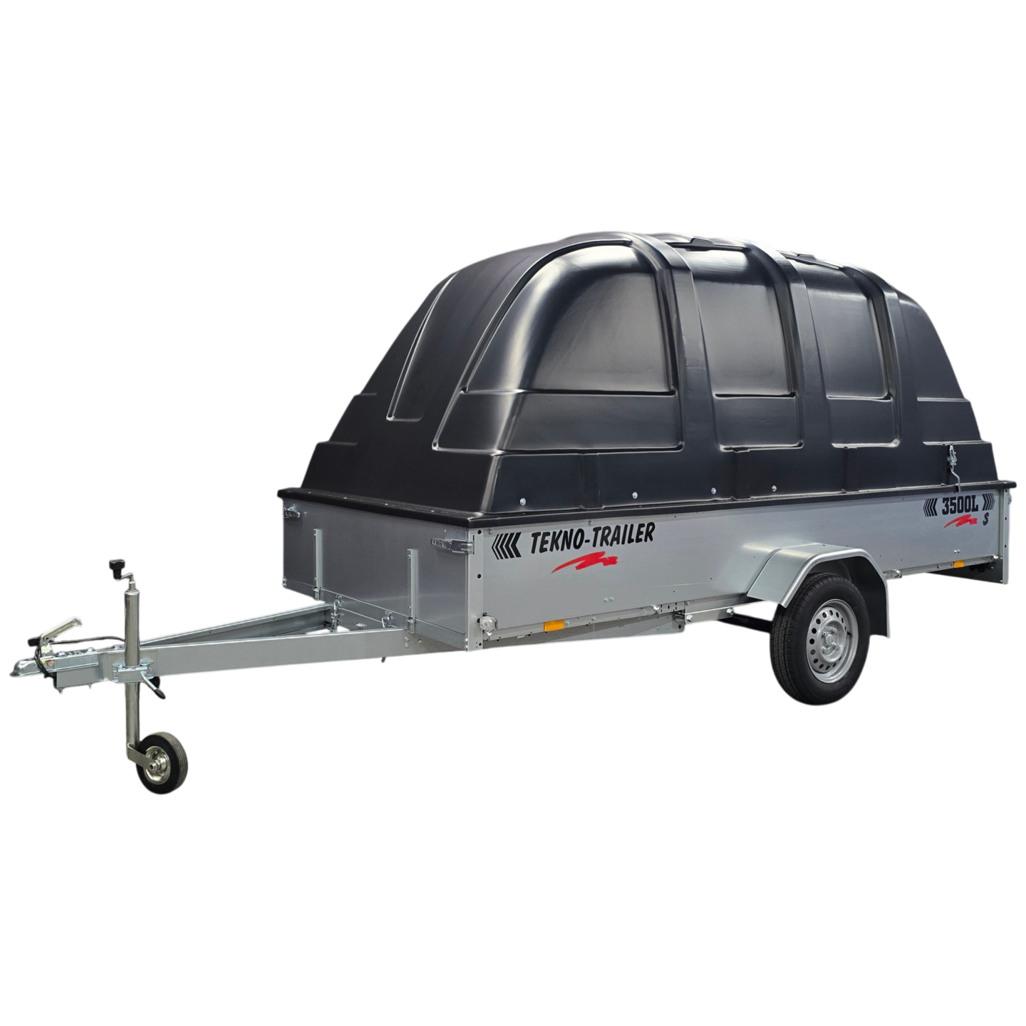 Peräkärry Tekno-Trailer 3500L-S 1,25m musta kuomu