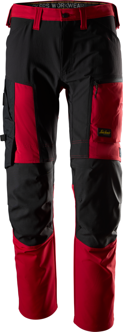 Housut Snickers stretch 6318-1604 punainen-musta