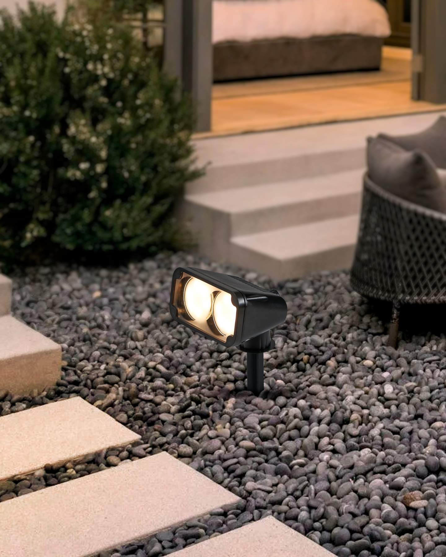 Maapiikkivalaisin EGLO Nema 1 2x2,8W GU10 LED 3000K 250lm IP44 musta