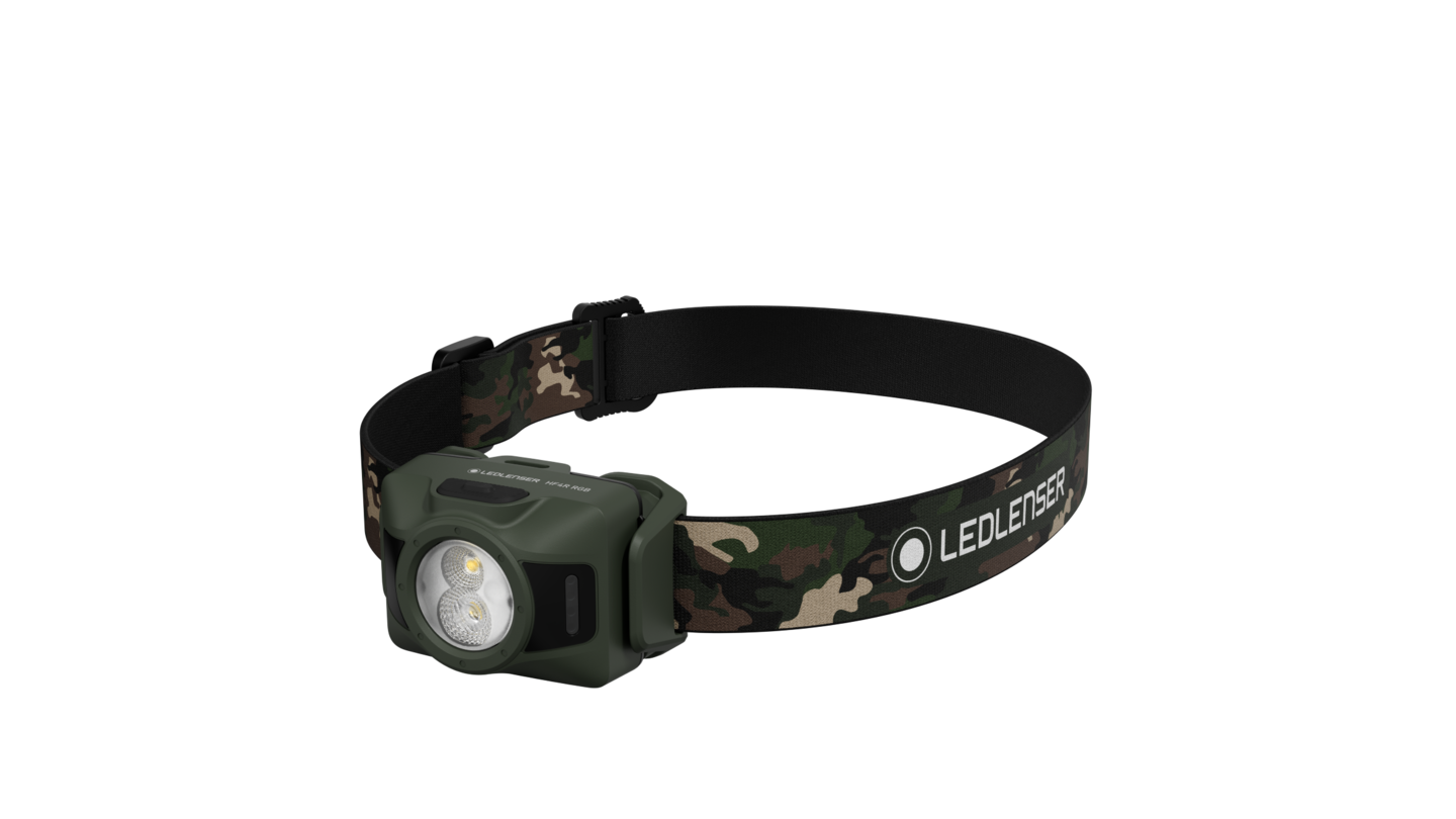 Otsavalaisin Ledlenser HF4R ladattava 650lm RGB camo