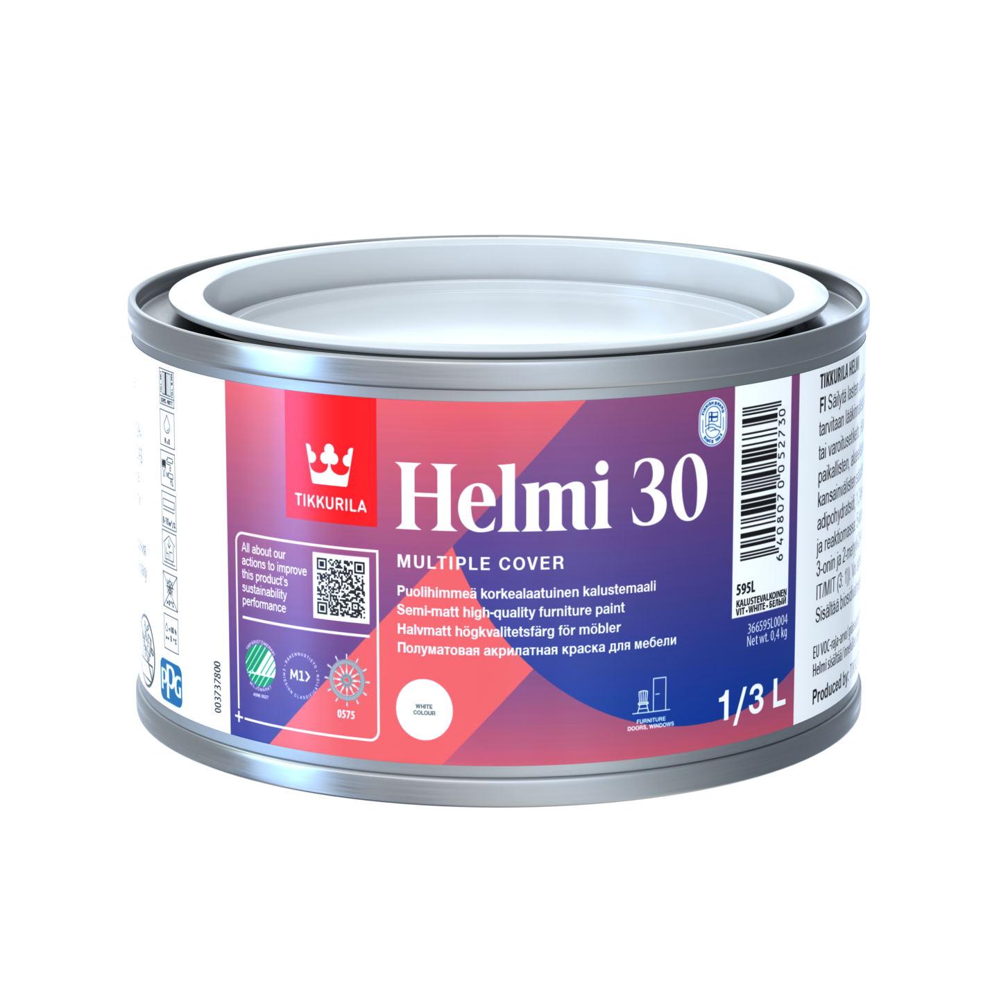 Helmi 30 Kalustemaali puolihimmeä kalustevalkoinen