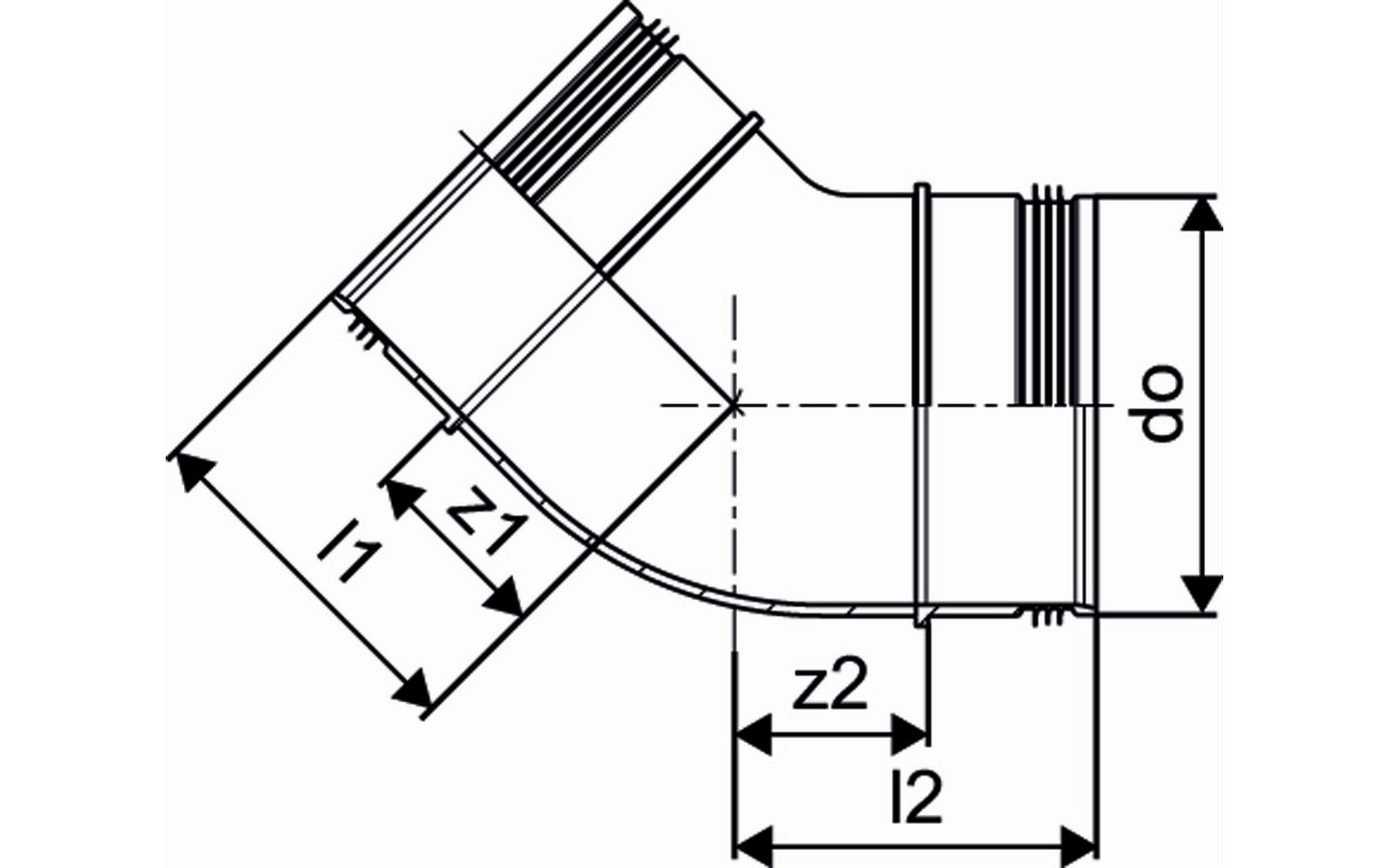 Käyrä Uponor 200x45
