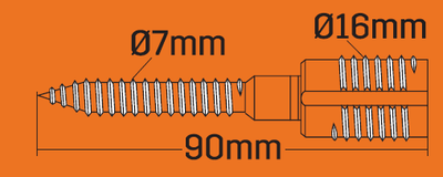 Säätökarmiruuvi PROF 90mm sähkösinkitty 50kpl