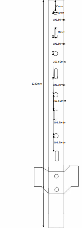 Aitatolppa FXA 122cm vihreä 80cm verkolle