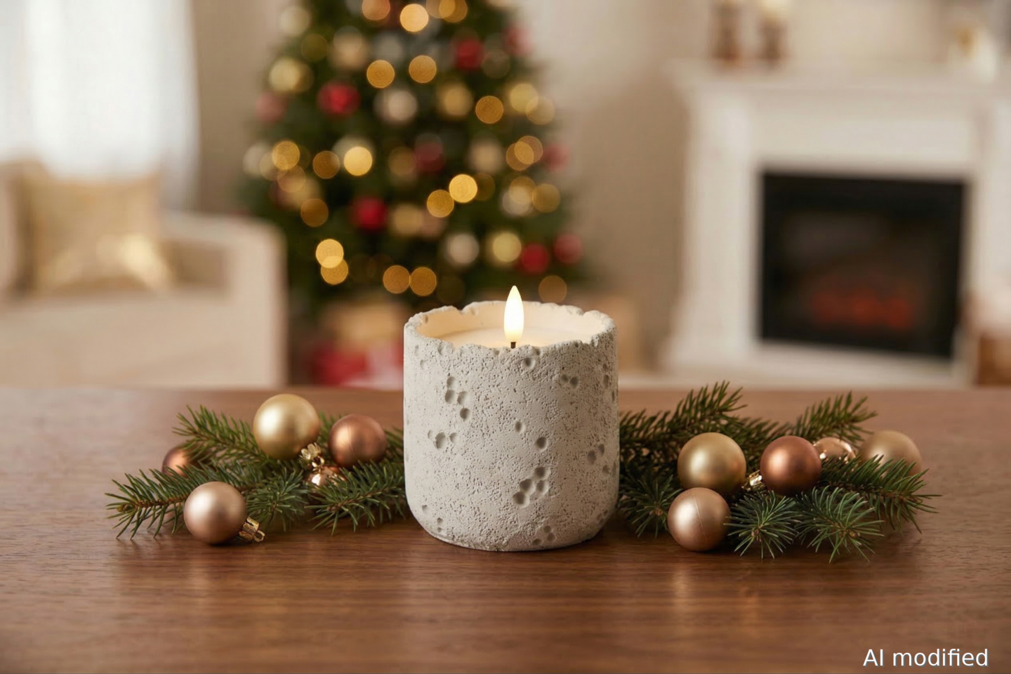 LED-kynttilä Cello Cement 8cm valkoinen IP20