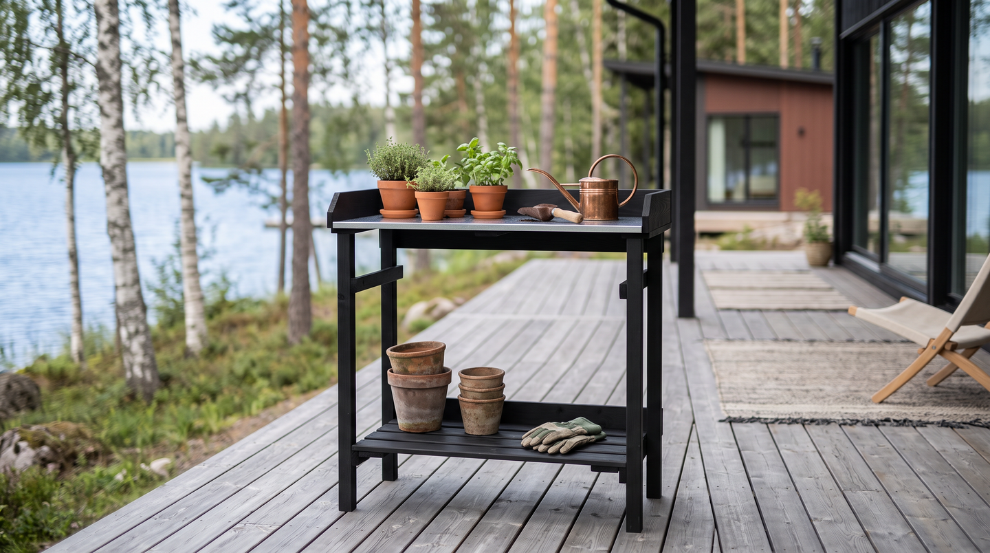 Viljelypöytä 78x37cm musta