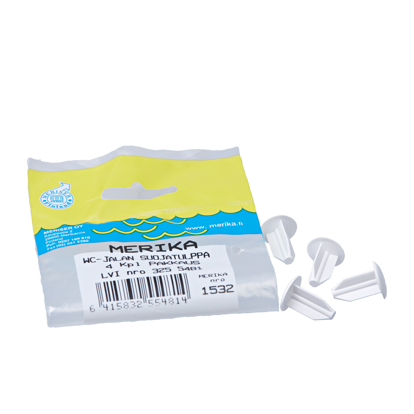 Wc-jalan reiän suojatulppa Merika valkoinen 4kpl