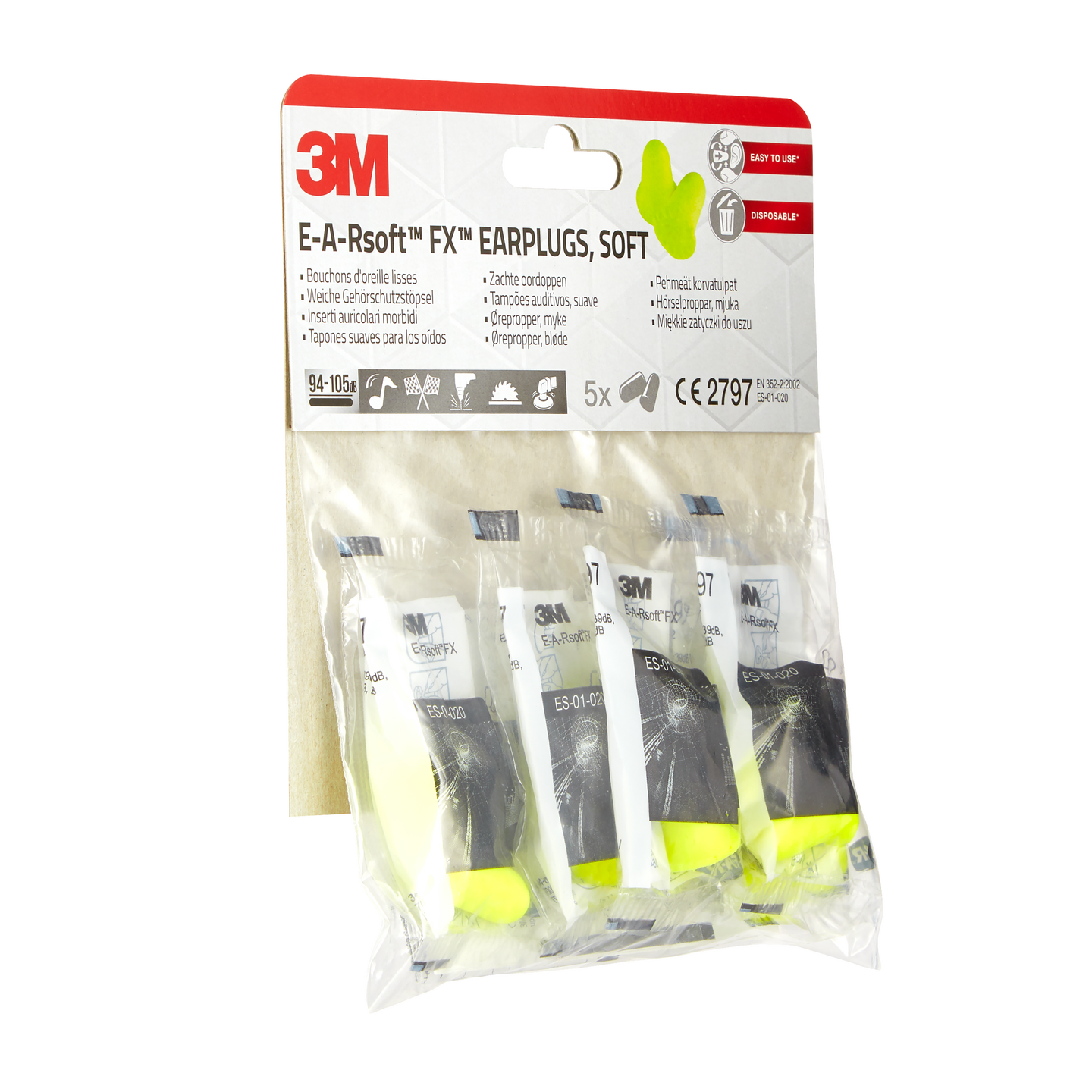 Korvatulppa 3M Ear Soft FX vaimennus SNR 37dB 5 paria