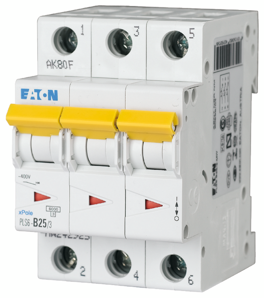 Johdonsuojakatkaisija Eaton PLS6-C25/3 6KA 3-napainen C 25A