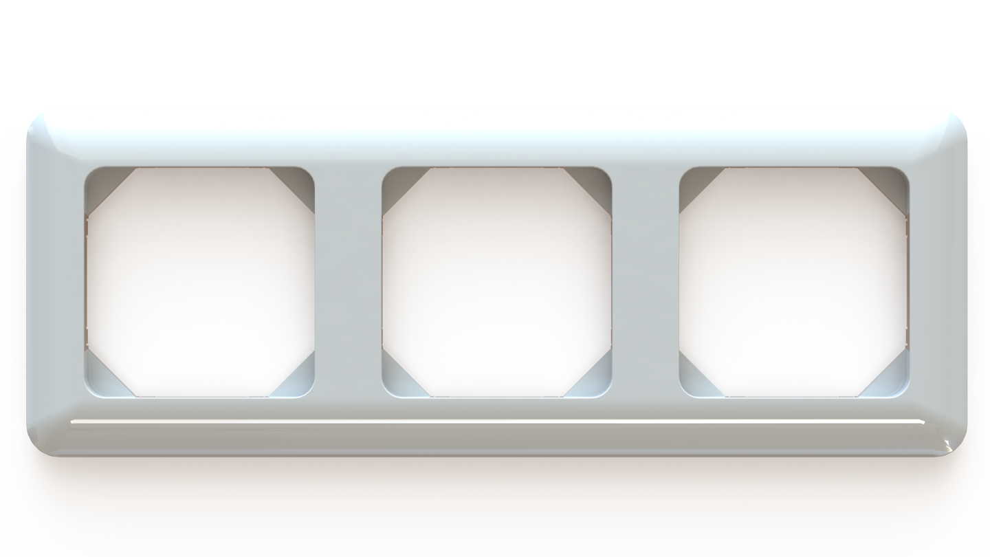 Peitelevy OPAL kolmiosainen kytkin + pistorasia IP20 valkoinen