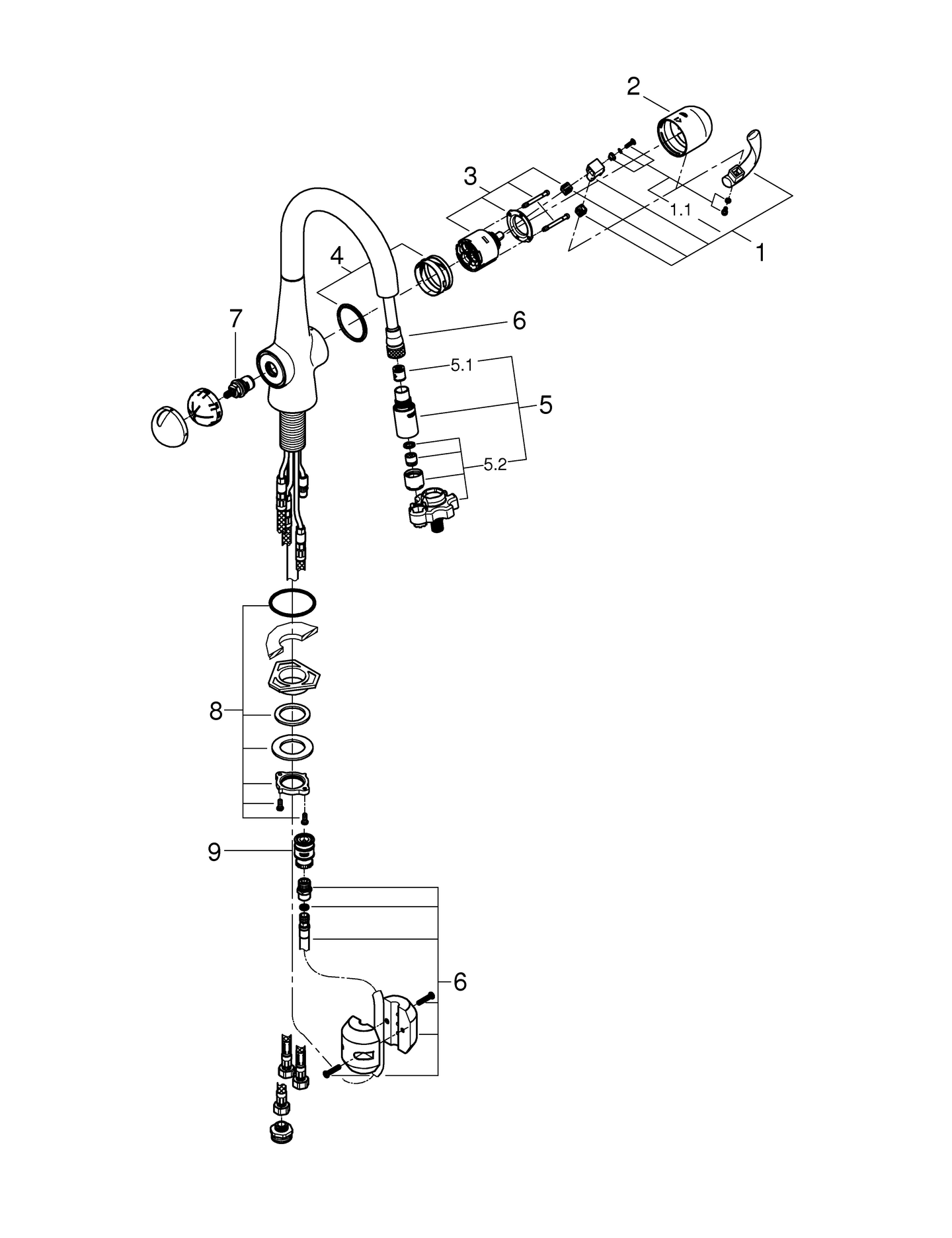 Keittiöhana GROHE 31795000 Zedra pesukoneventtiili