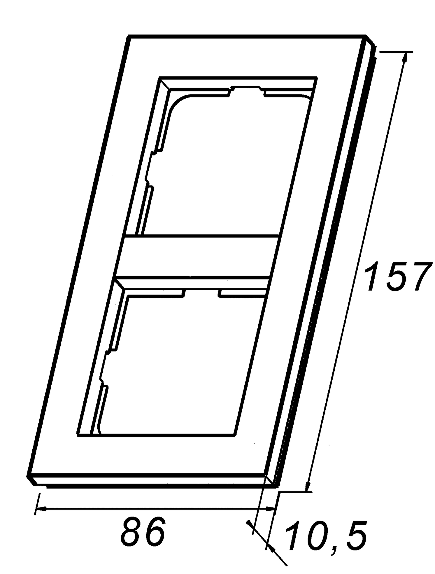 Peitelevy Elko Plus 2-osainen IP20/86mm Ocean Plastic musta