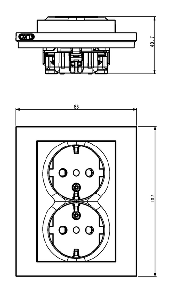Pistorasia Elko Plus 2s/16a/IP21/Upj/ musta