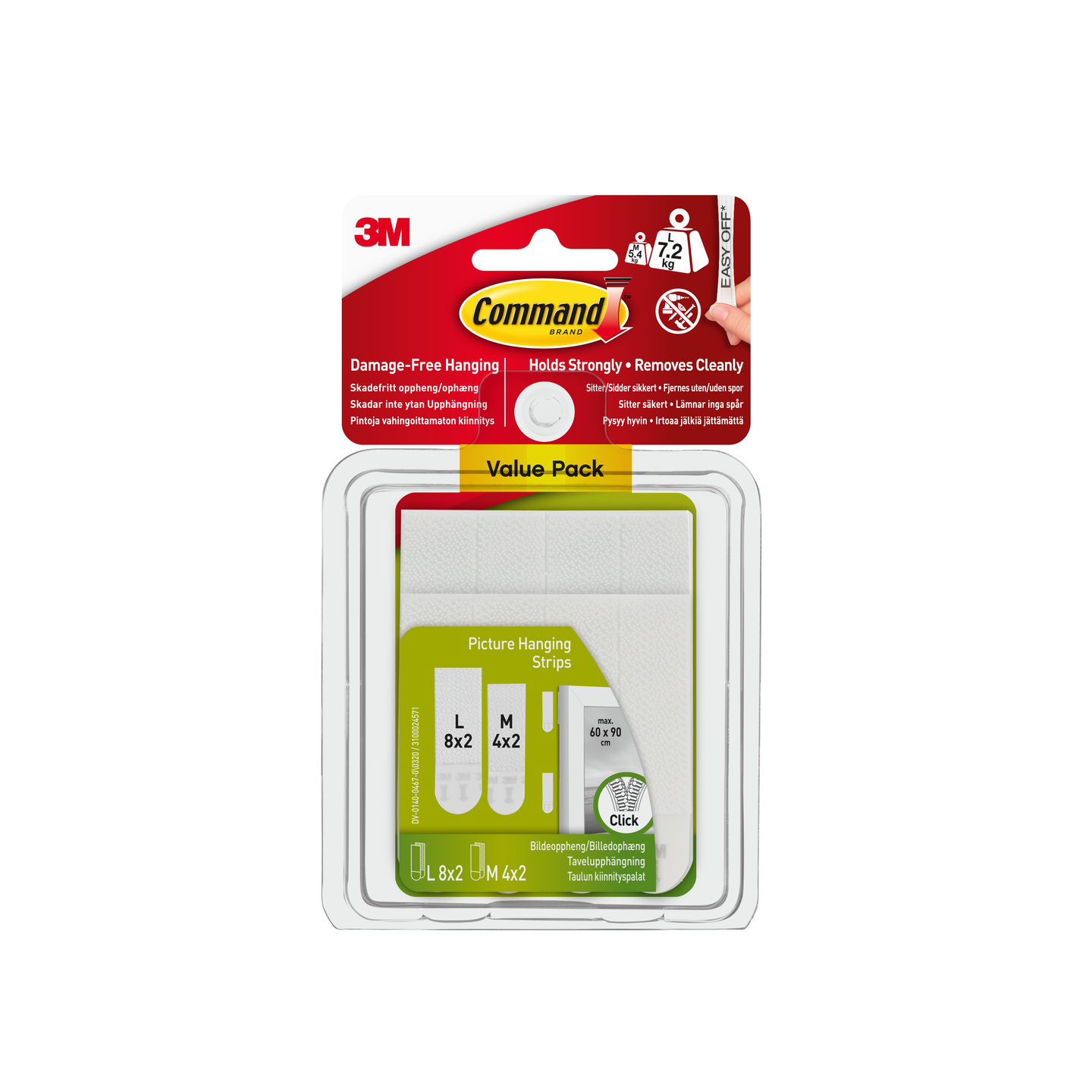 Taulukiinnityspala Command 17209 M ja L säästöpakkaus