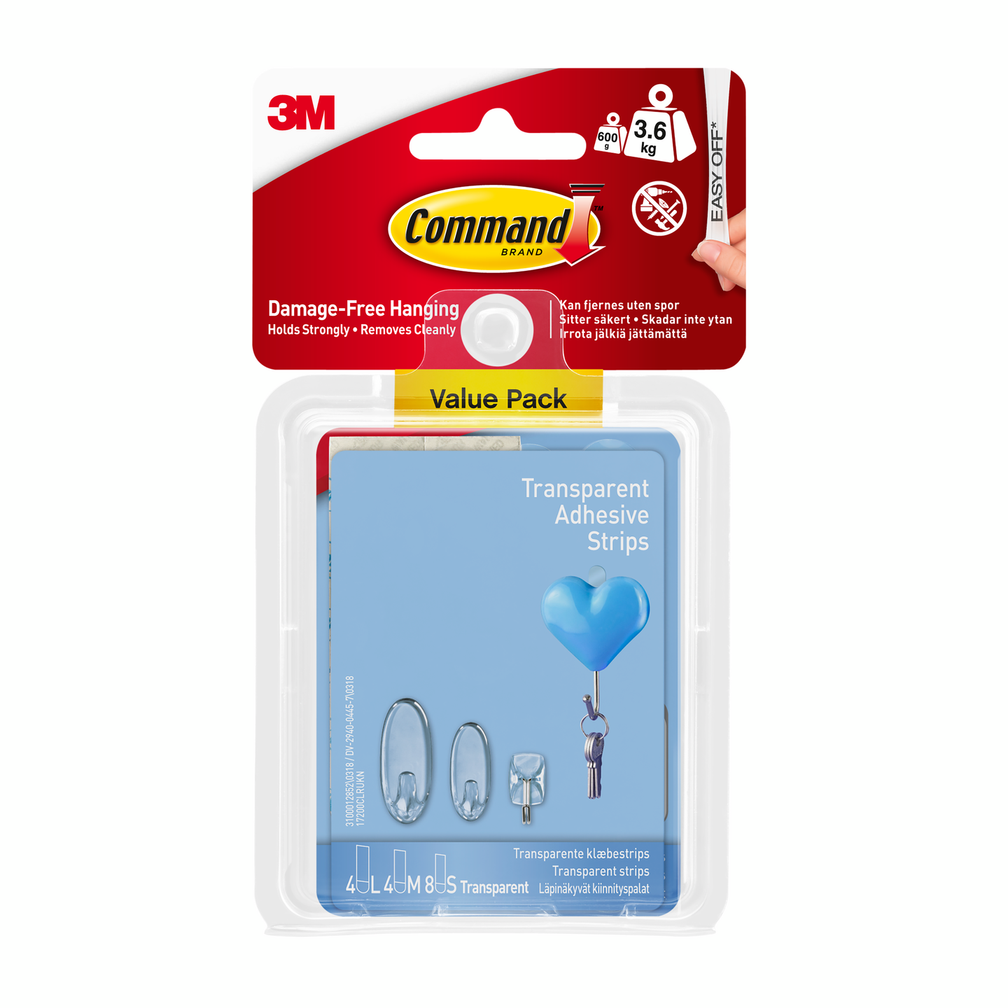 Kiinnityspalalajitelma Command 17200CLR kirkas