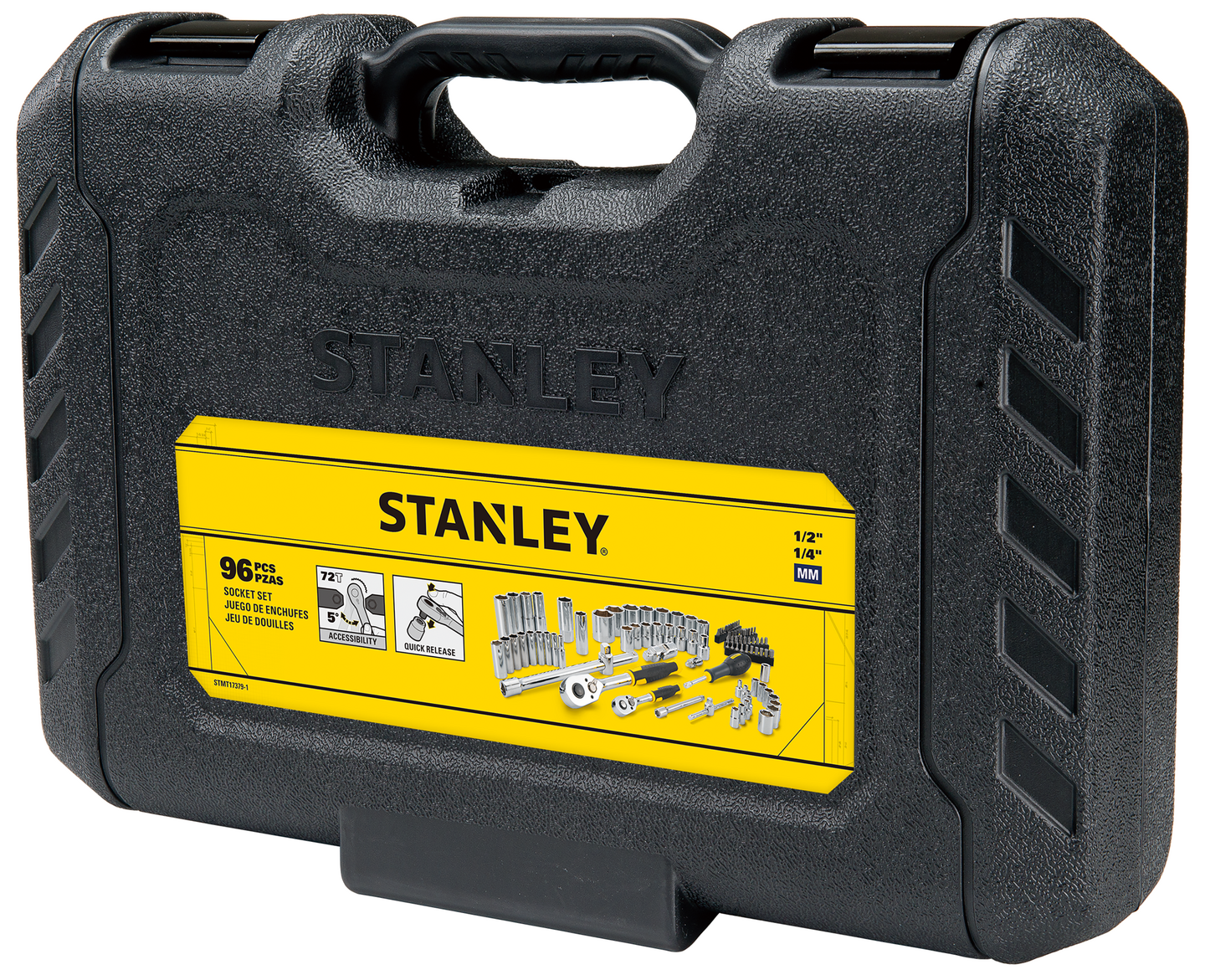 Hylsysarja Stanley STMT17379-1 1/4" ja 1/2" 96 osaa