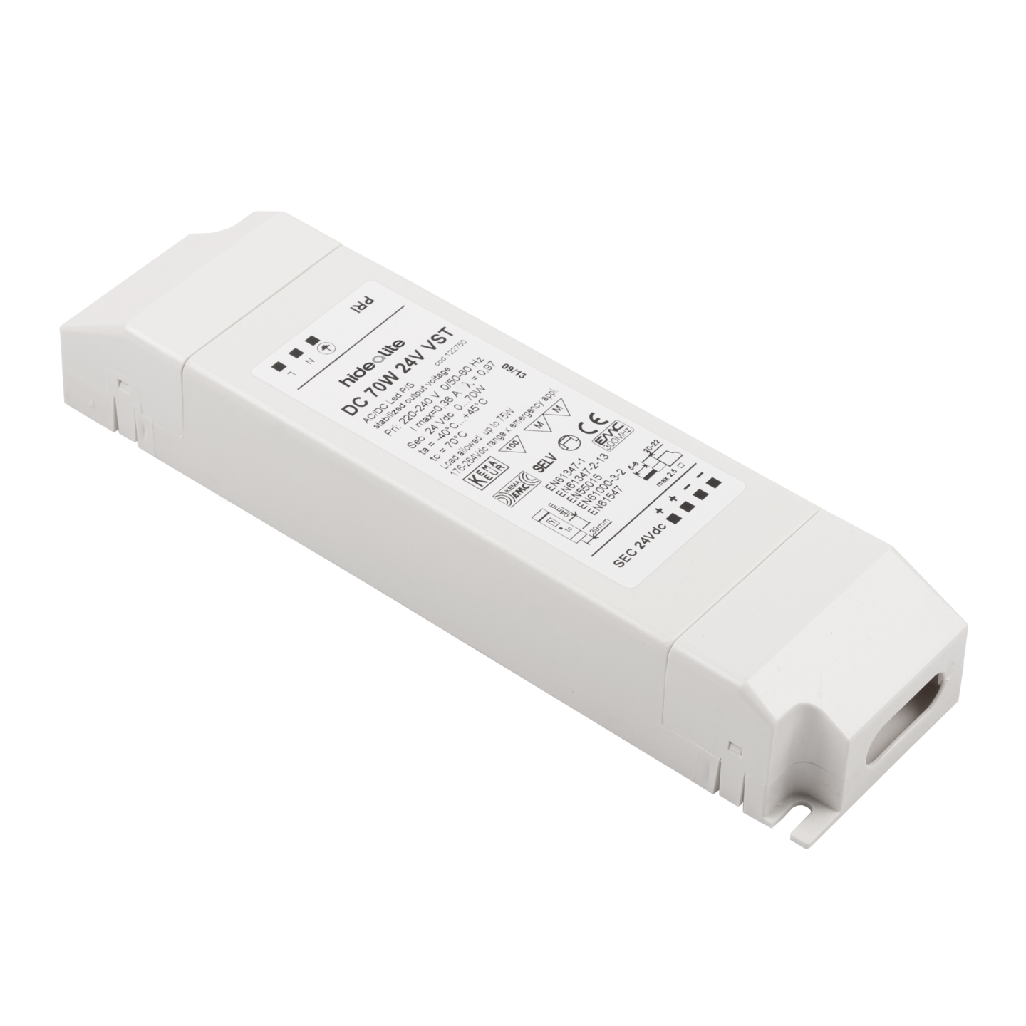 Elektroninen liitäntälaite Hide-a-lite tasajännitemuuntaja VST 24VDC 70W