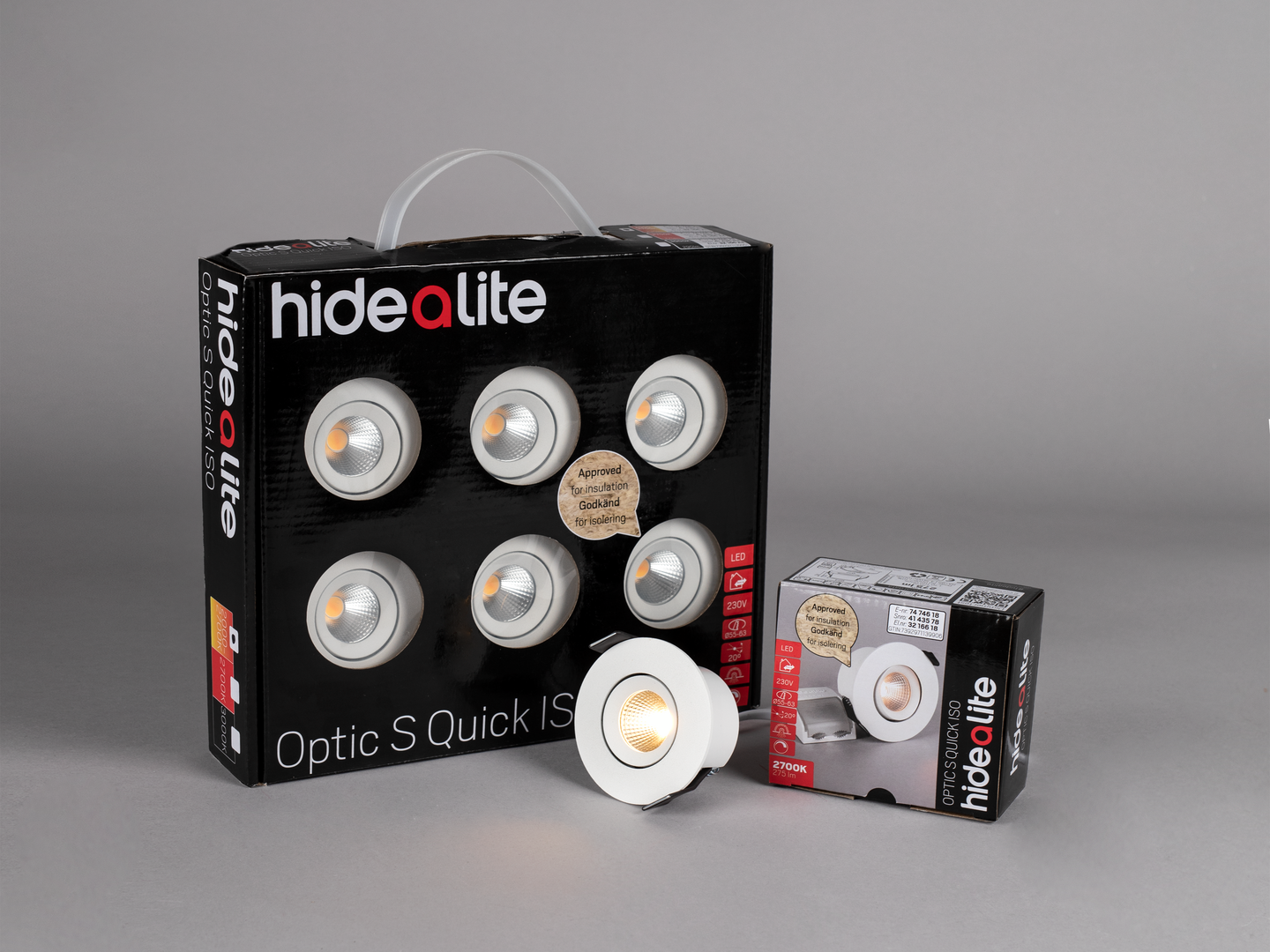 Alasvalo Hide-a-lite Optic Quick S 230lm 2700K IP44 DIM 6-pack valkoinen