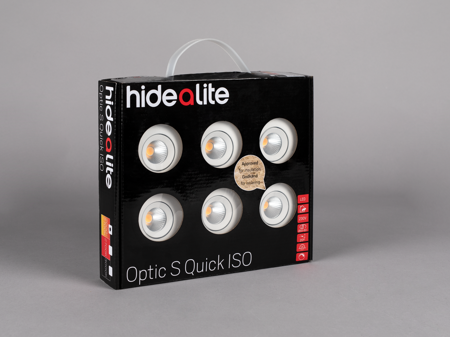 Alasvalo Hide-a-lite Optic Quick S 275lm 2700K IP44 DIM 6-pack valkoinen