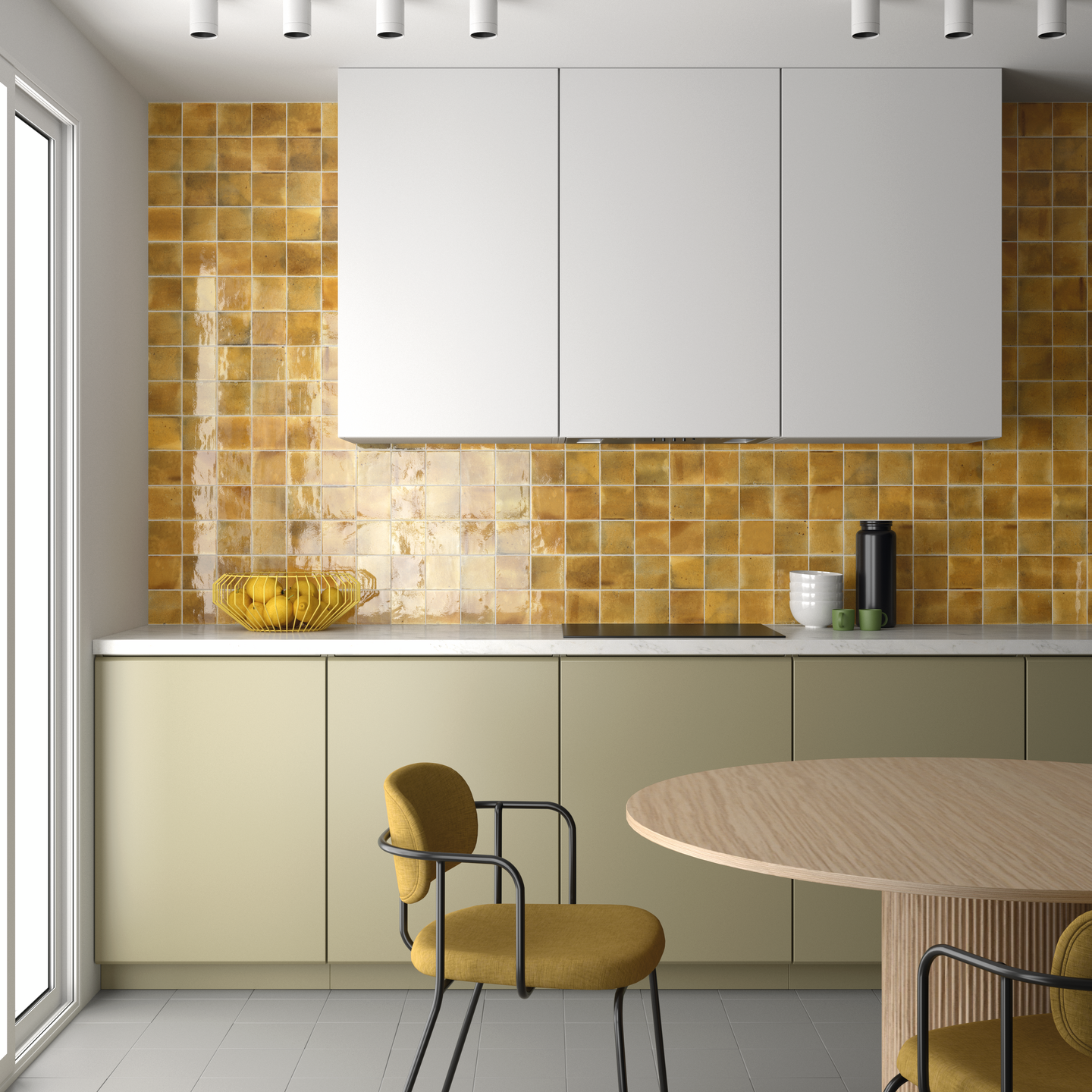 Seinälaatta Cello Hanoi 10x10 keltainen 0,6m²