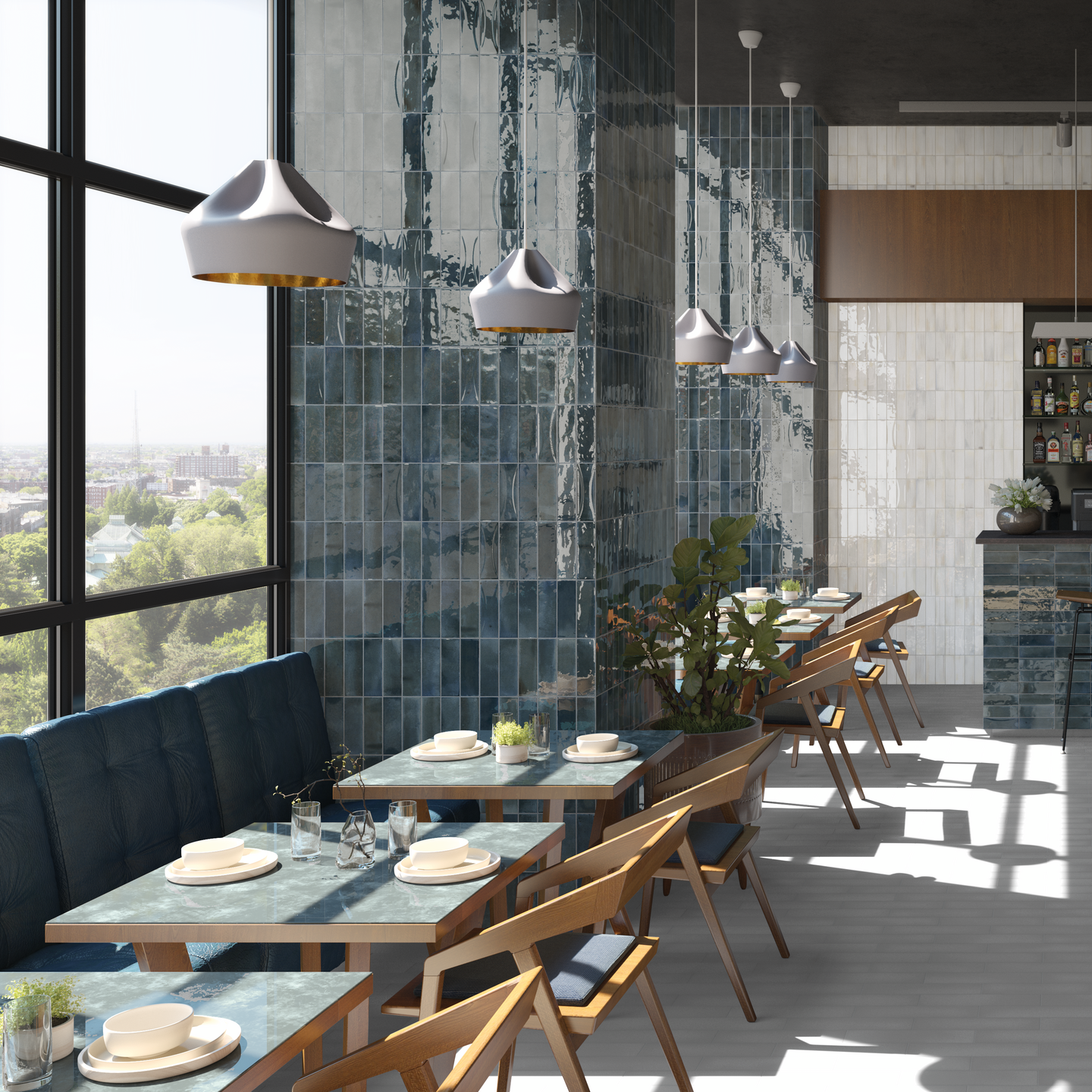 Kuviolaatta Cello Hanoi 6,5x20cm tummansininen 0,5m²