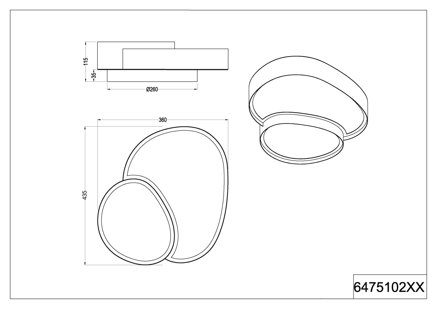 Kattovalaisin TRIO Rise led 43cm kaukosäätimellä valkoinen