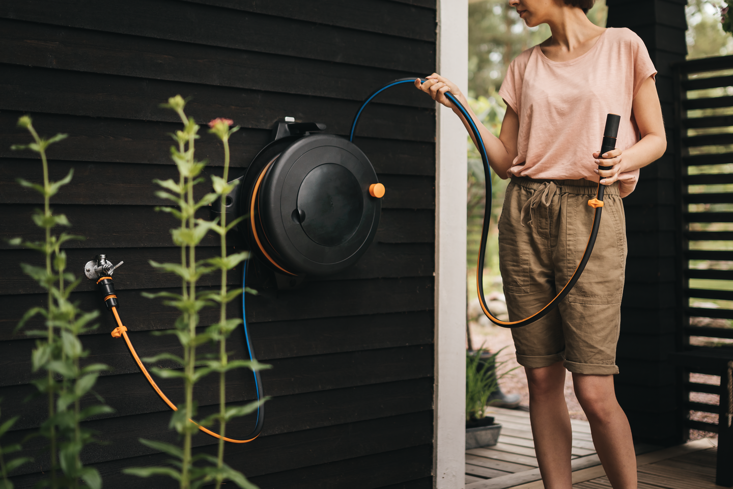 Kastelukela Fiskars Solid M 20m 13mm + seinäteline