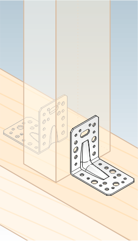 Kulmalevy PROF Vahvistettu 90x90x65x2,5mm