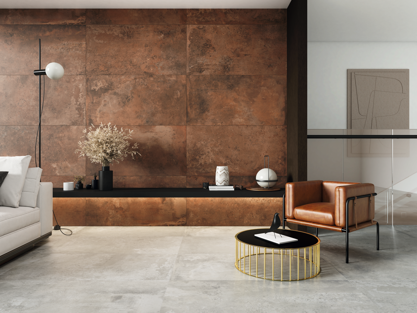 Lattialaatta Cello Metal 60x120 matta kupari RT 1,44m²