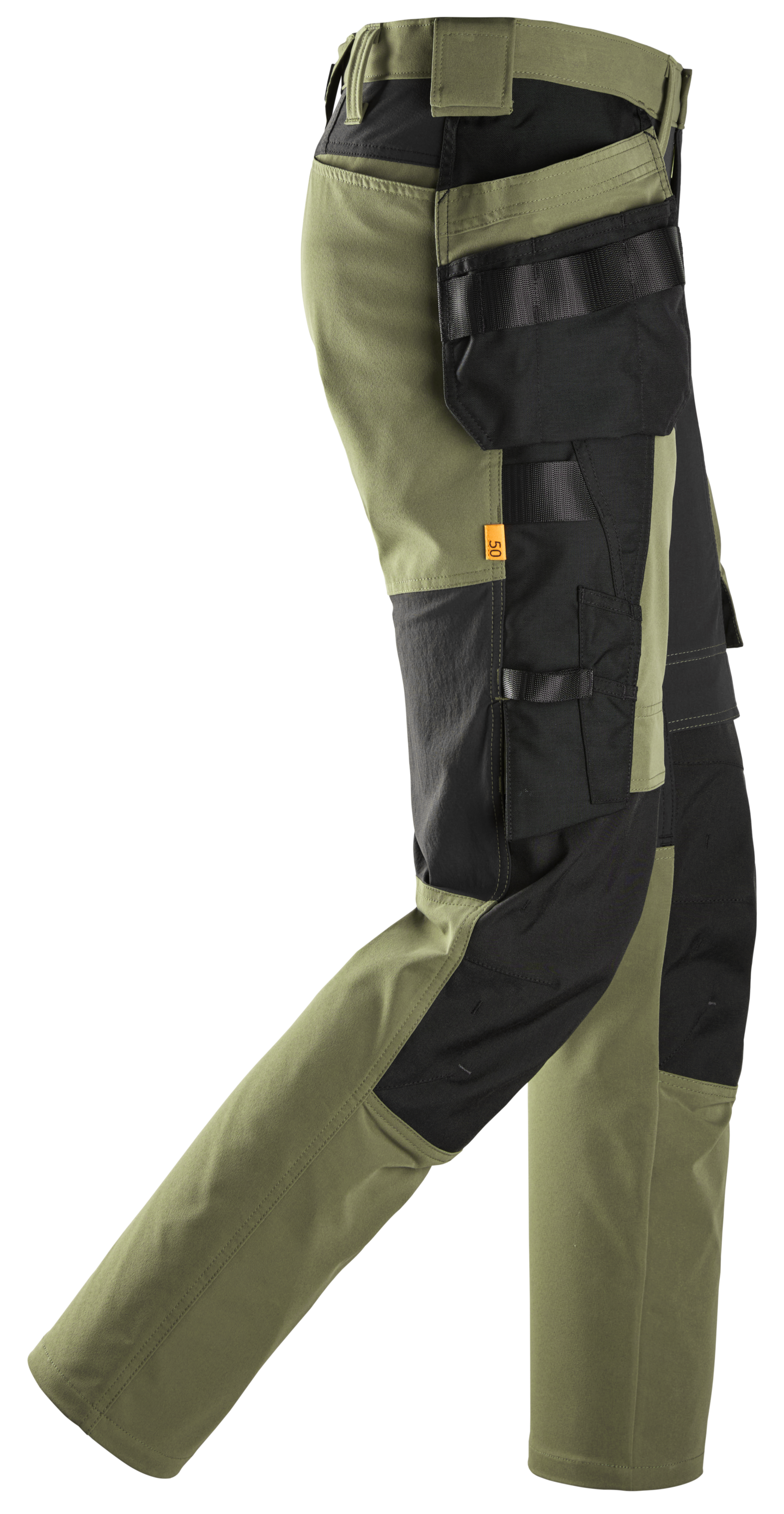 Housut stretch riipputaskuilla Snickers 6218-3104 vihreä koko 44