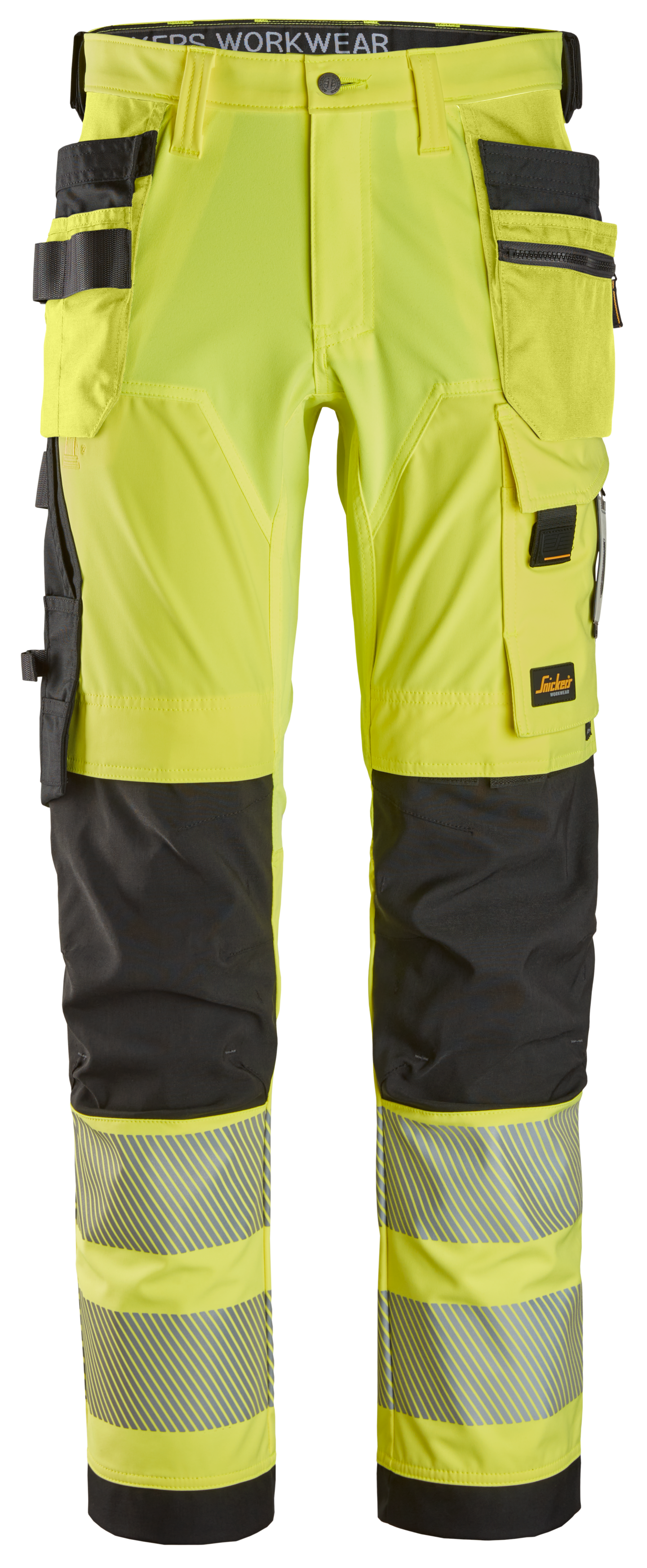 Housut Snickers Hi-Vis 6232-6604 4-way stretch keltainen-musta