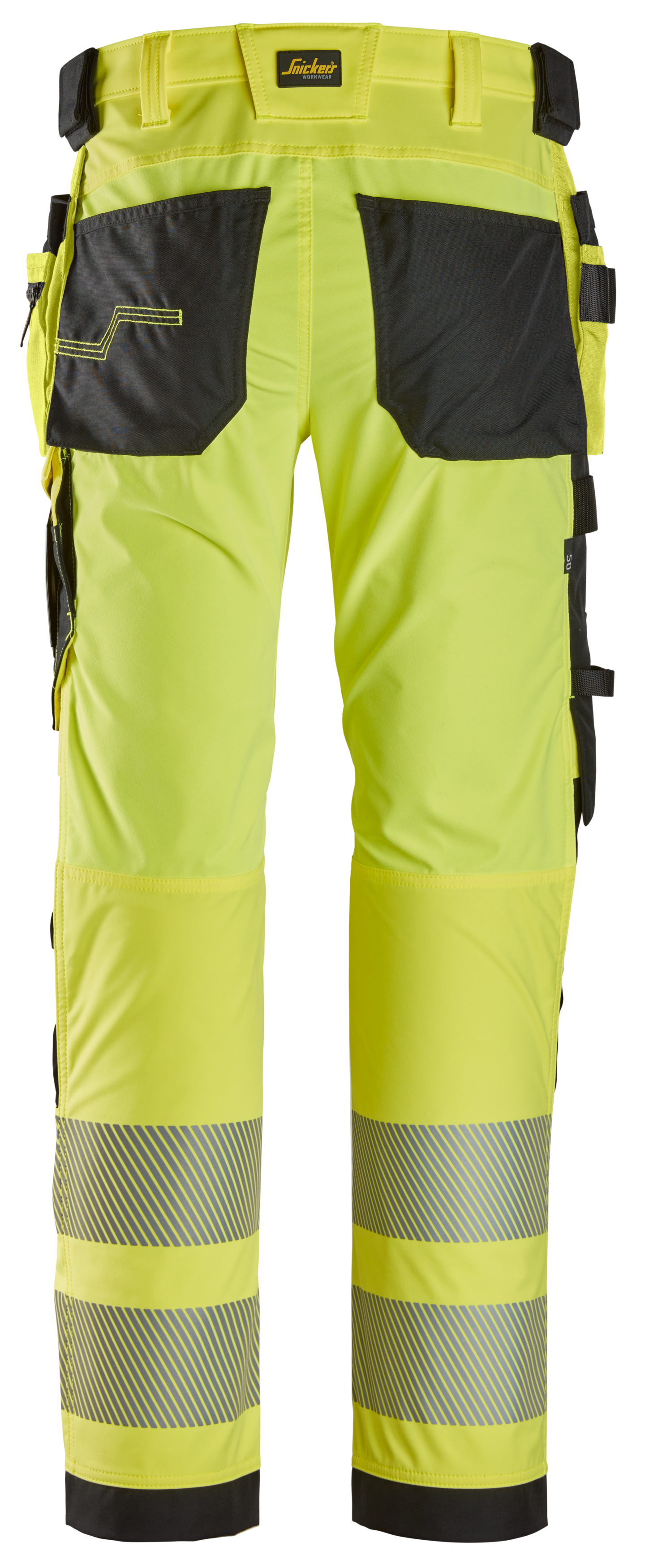 Housut Snickers Hi-Vis 6232-6604 4-way stretch keltainen-musta