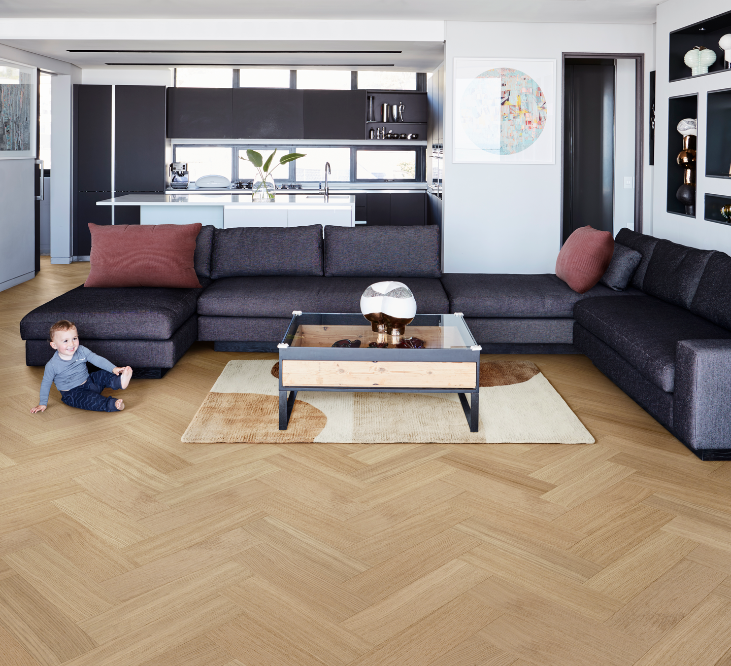 Kovapuulattia Kährs Life Authentic Tammi Ginseng Herringbone Right 0,789m²